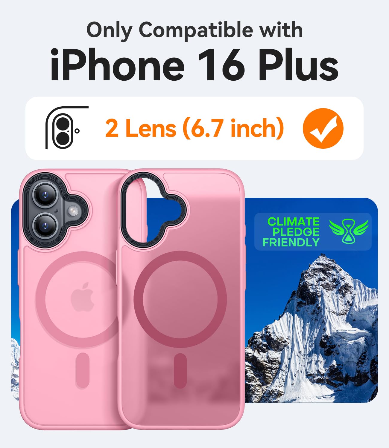 Canshn Magnetic For Iphone 16 Plus Case [Compatible With Magsafe & Mil Grade Drop Tested] Slim Translucent Matte Cover, Anti Scr