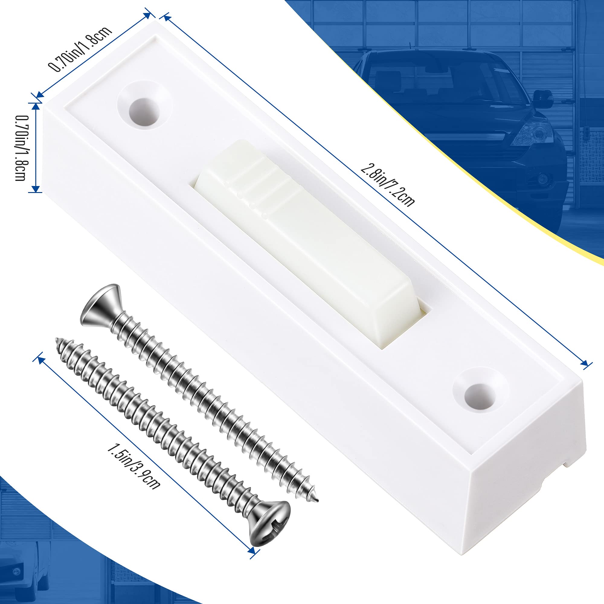 Lighted Doorbell Button, Garage Door Opener Switch With Led Light, 41A4166 Wall Mounted Push To Exit Ringer Button (White, 2 Pie