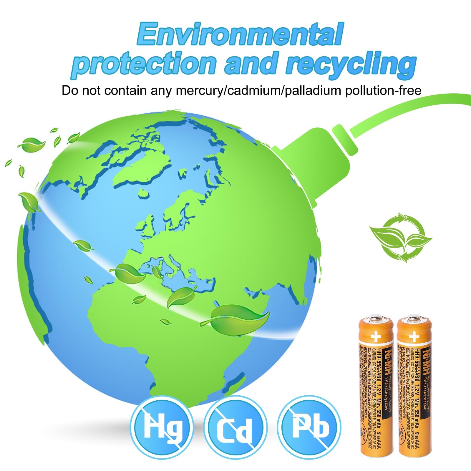 Cucesh Ni Mh Aaa Rechargeable Battery 1.2V 550Mah Rechargeable Aaa Batteries For Panasonic Cordless Phones (12)