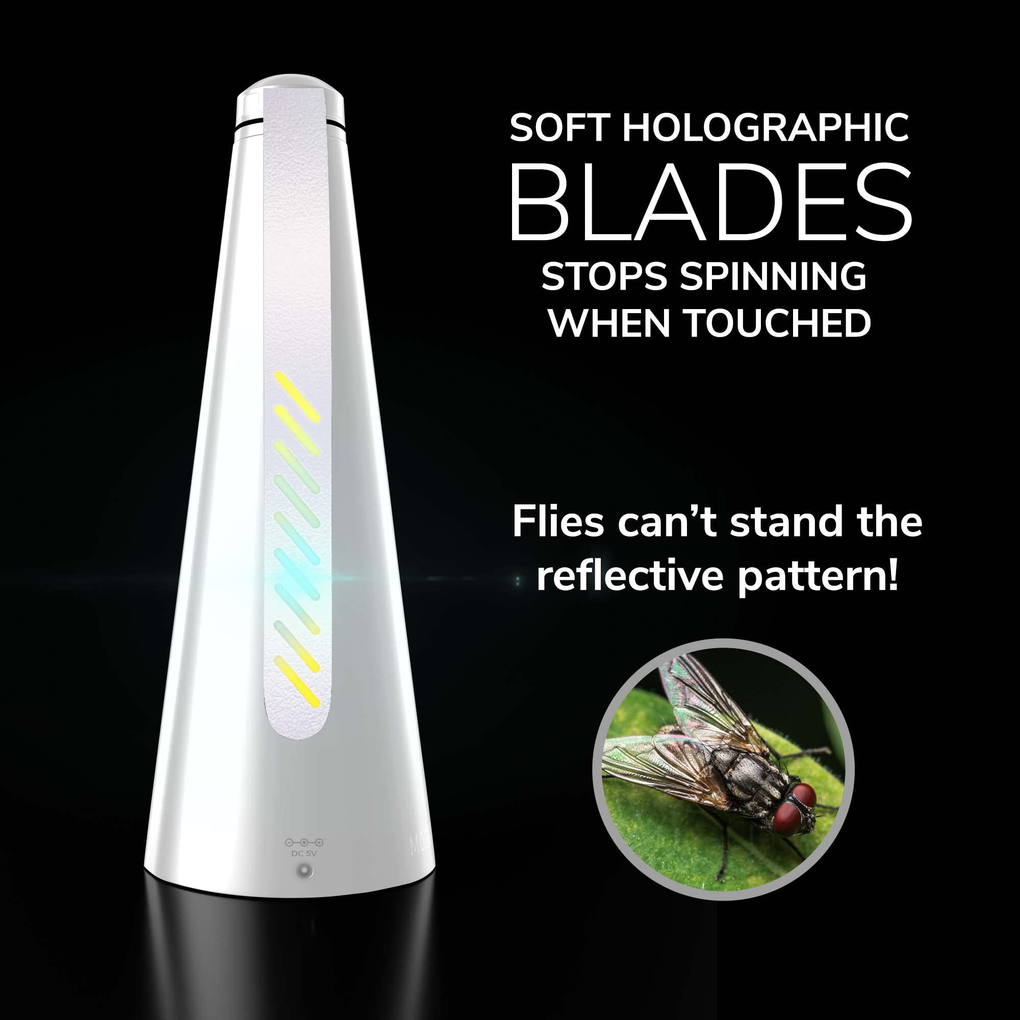 Fly Fans For Tables By Modern Lyfe - Aa Battery & Usb Powered - Fly Swatter Outdoor Camping Accessory Or For Food At Parties, Re