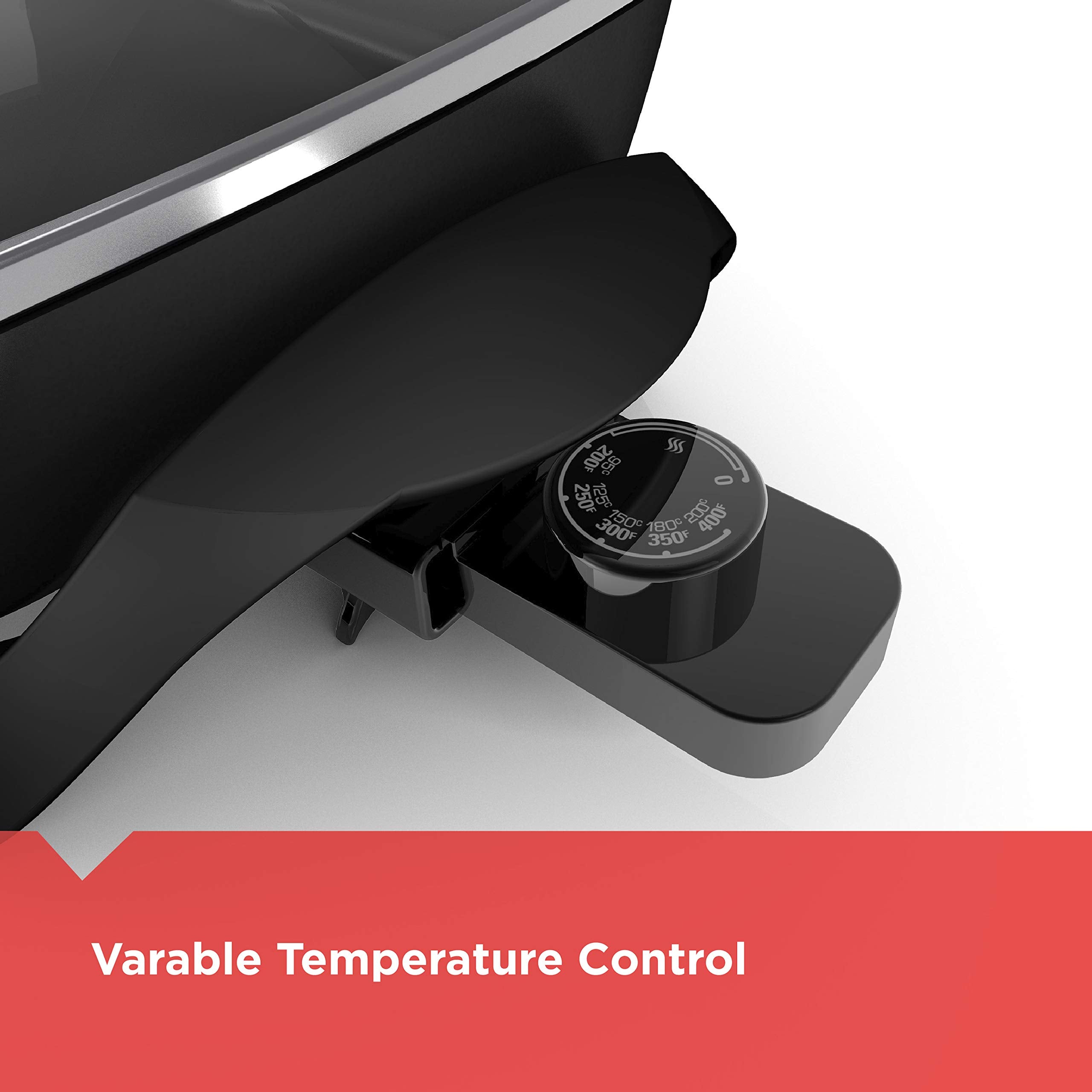 Black+Decker Electric Skillet, Variable Temperature Control, Nonstick Cooking Surface, Dishwasher Safe, Tempered Glass Lid, 12X1