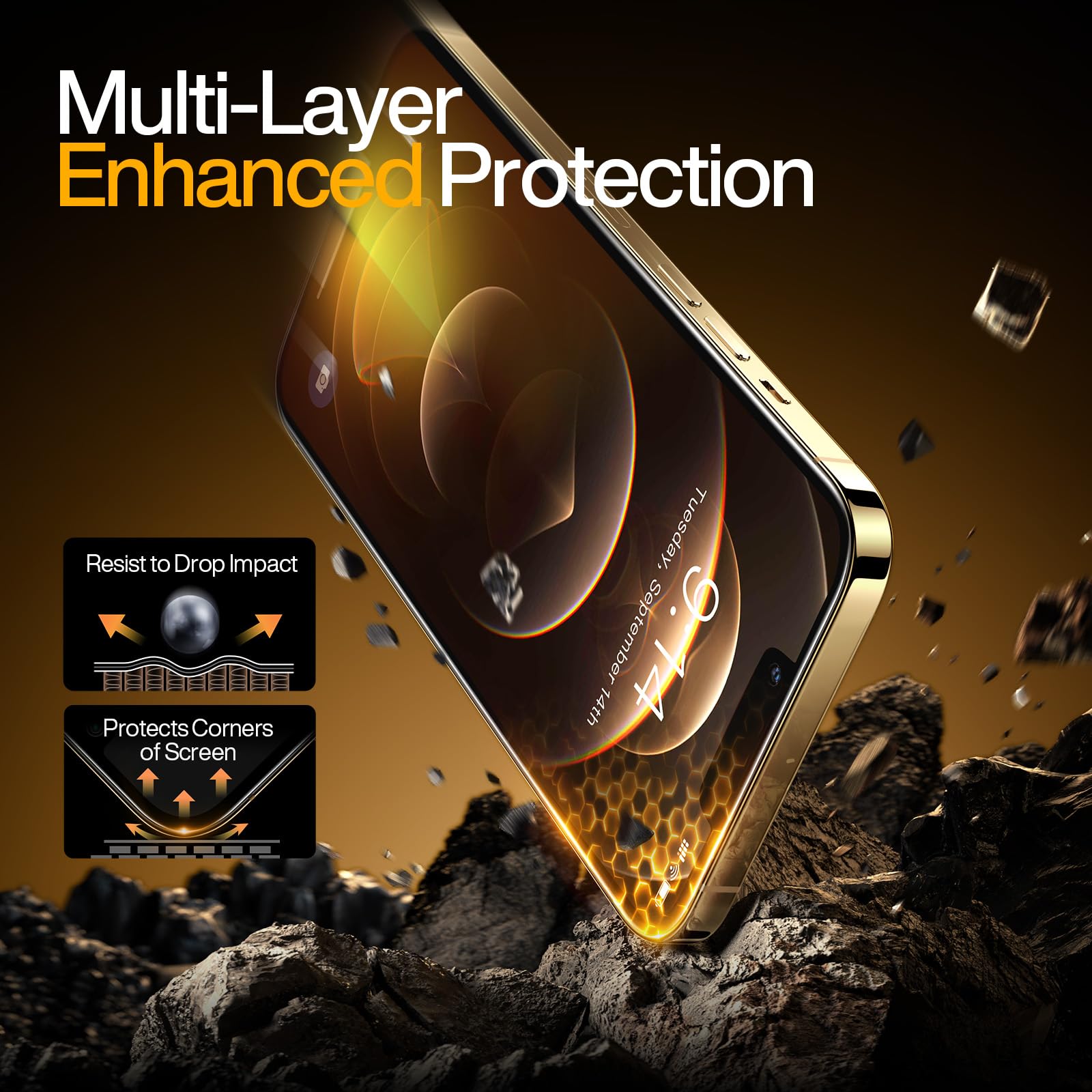 Smartdevil 3 Pack Screen Protector For Iphone 12 Pro Max (6.7 Inch) Tempered Glass, Hd Clear Film, Easy Installation, Dust Free