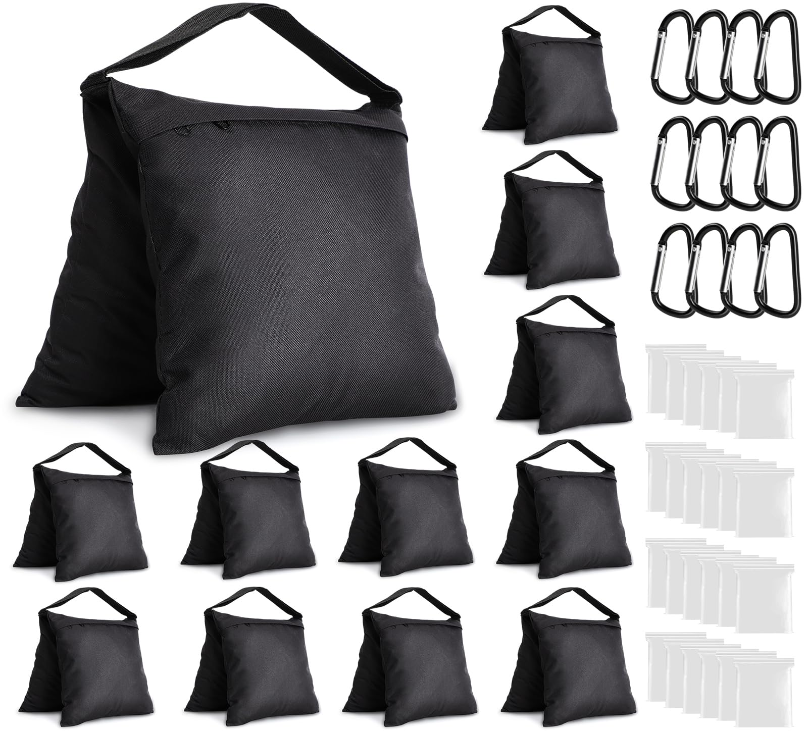 Aimosen 12 Packs Sandbags Weight Bags For Light Stand Photography Video Support, Heavy Duty Saddlebags For Backdrop Stand, Photo