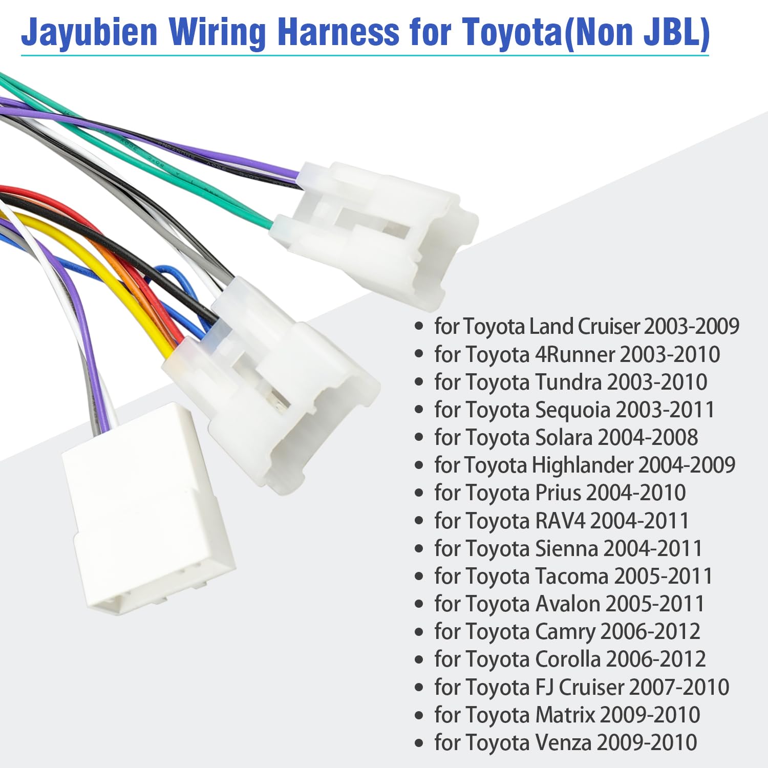 Jayubien Stereo Wiring Harness For Toyota Radio Connector 2003-2012,Compatible With Camry Corolla Tacoma Matrix Tundra 4Runner P