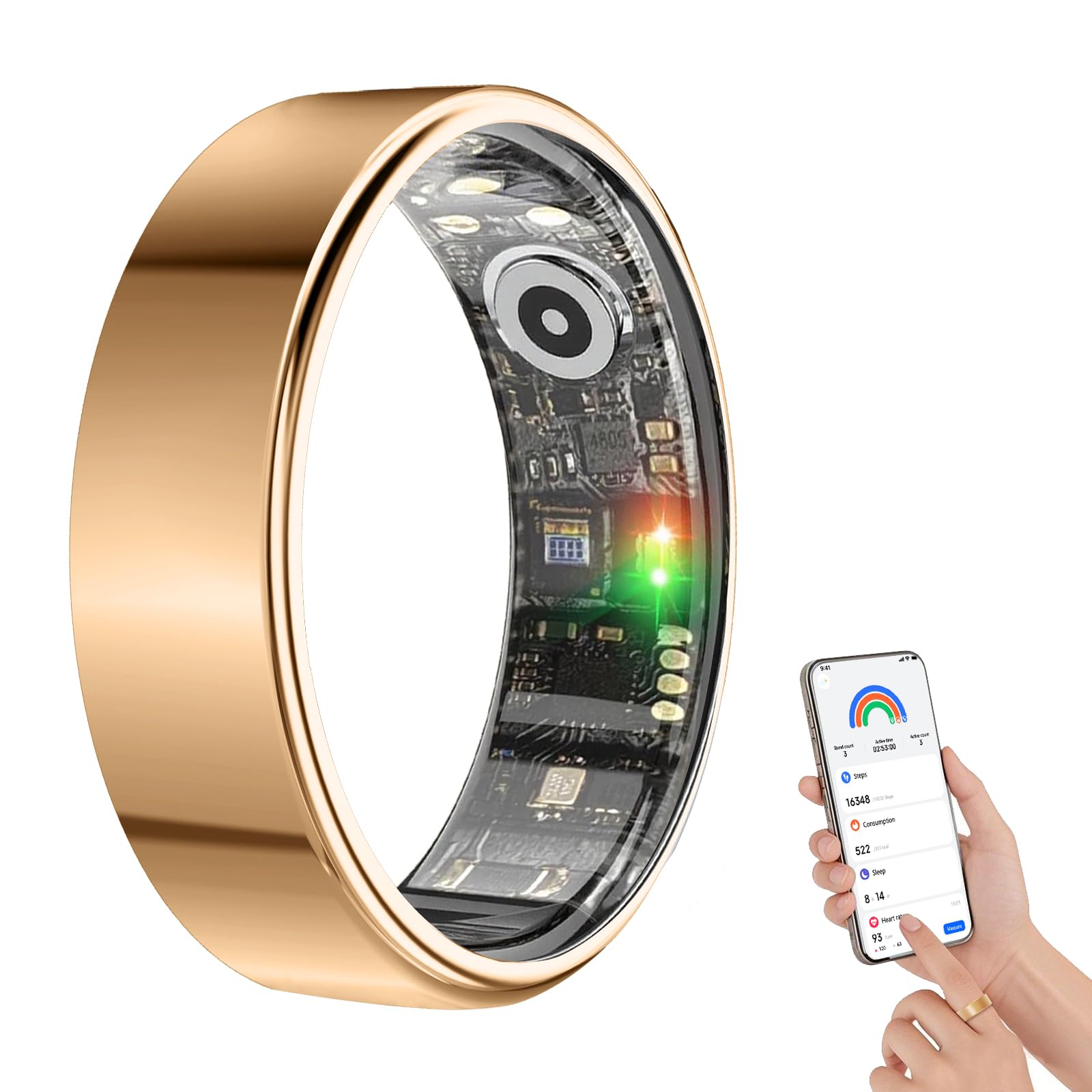 BENIO Gen 2 Smart Ring for Women & Men, Heart Rate,Fitness Tracker with Sleep,Step/Sleep/Blood Oxygen/Heart Rate Tracker, 5ATM W