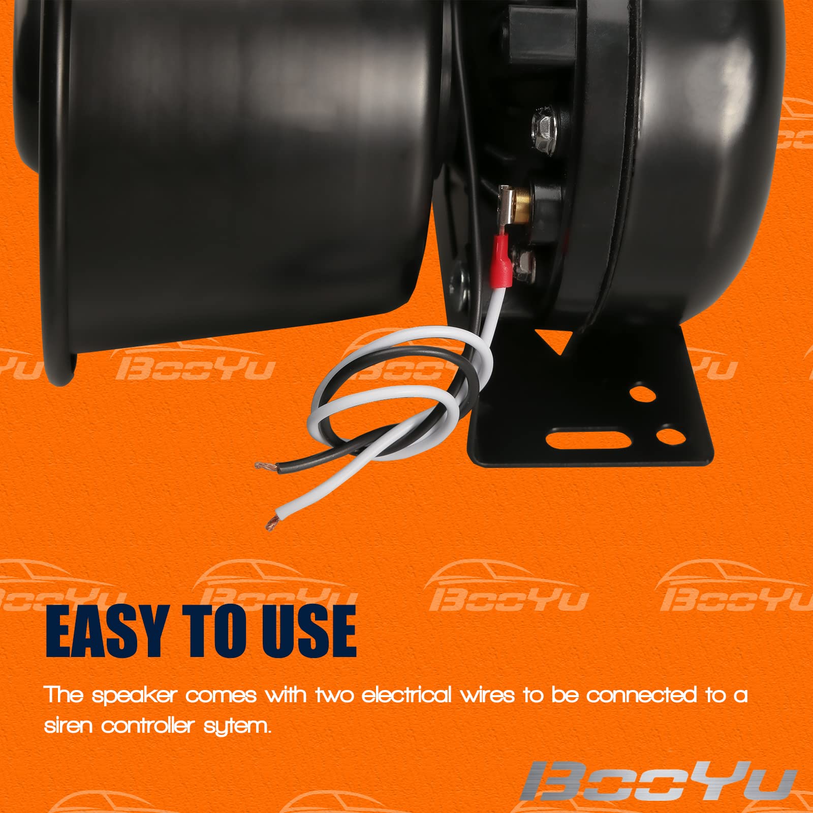 Booyu 200 Watt High Performance Pa Siren Horn Speaker [Black Steel] [8 Ohms] [125 135 Db] [Ip66 Waterproof] [Compatible With 100