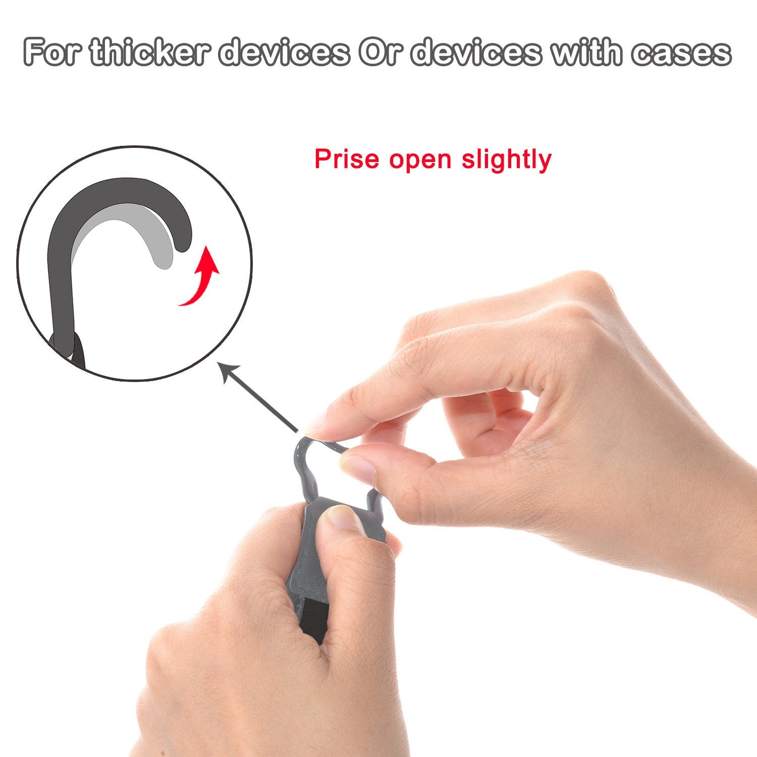 Tfy Hand Strap Holder Finger Grip With Soft Pu, Compatible With Ipad Pro 12.9 '' And More (Gray)