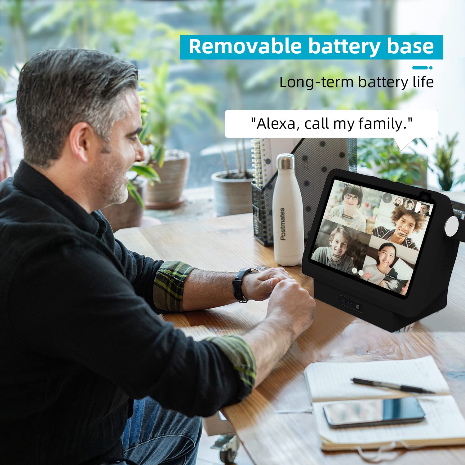 Battery Base For Show8 1St & 2Nd Gen, Portable Show8 2Nd Charger, Xiaodu Smarts Speaker Battery Stand 15600Mah, 9.5 Hours Work T