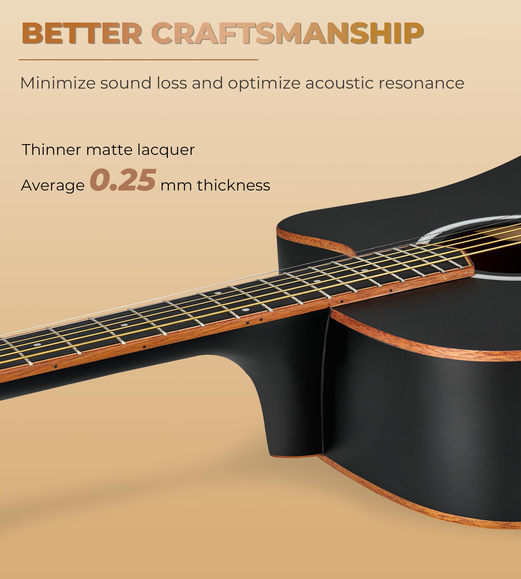 Vangoa 41'' Acoustic Guitar Bundle For Adults Beginners Teens Dreadnought Full Size Cutaway Guitarra Ac  Stica Kit With Gig Bag,