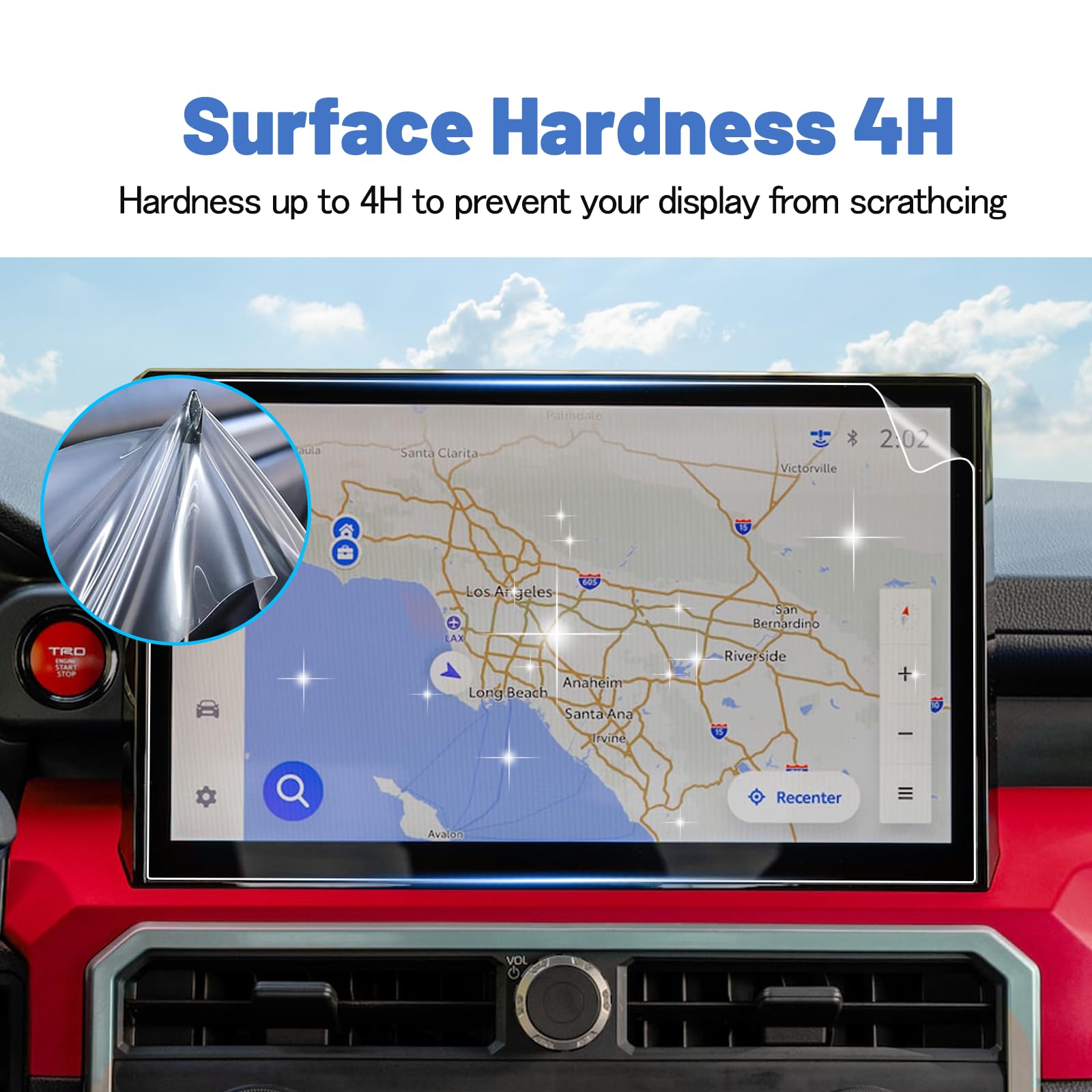 Shaohao 2Pcs For 2024 2025 Toyota Tacoma Screen Protector 14 Inch Comaptible With 2024 2025 Toyota Tacoma Accessories Limited/Trd Pro/Trailhunter Radio Touchscreen Hd Anti Reflection Screen Protector