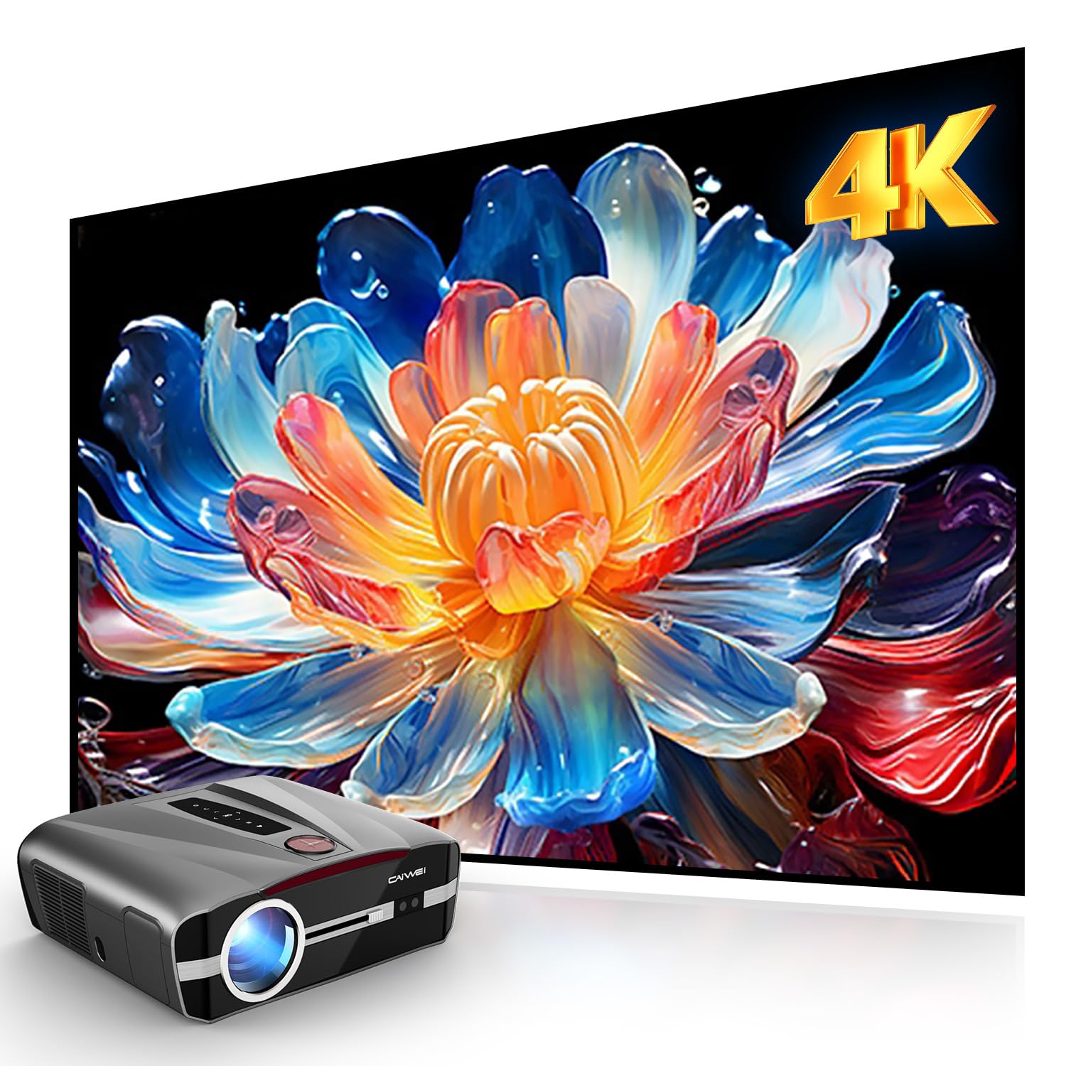 Ultra Hd 4K Projector Auto Focus Hdr Wifi6, Smart Led Wifi Bluetooth Projector 4K Daylight Home Cinema Movie Gaming 1200Ansi Cei
