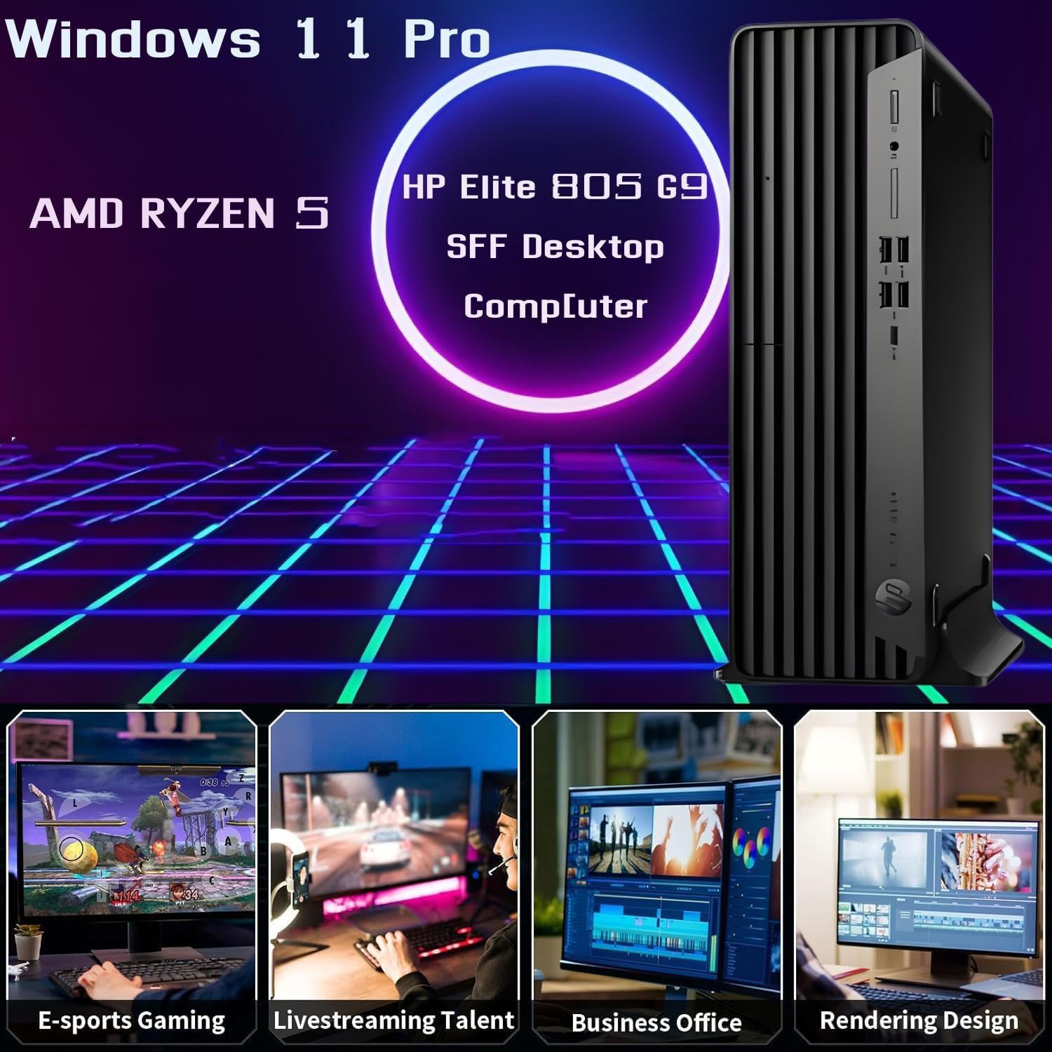 Hp Elite Sff 805 G9 Business Desktop Pc (32Gb Ddr5 Ram, 1Tb Ssd, Amd Ryzen 5 8500G (> Intel I7-1255U)), Small Form Factor For It