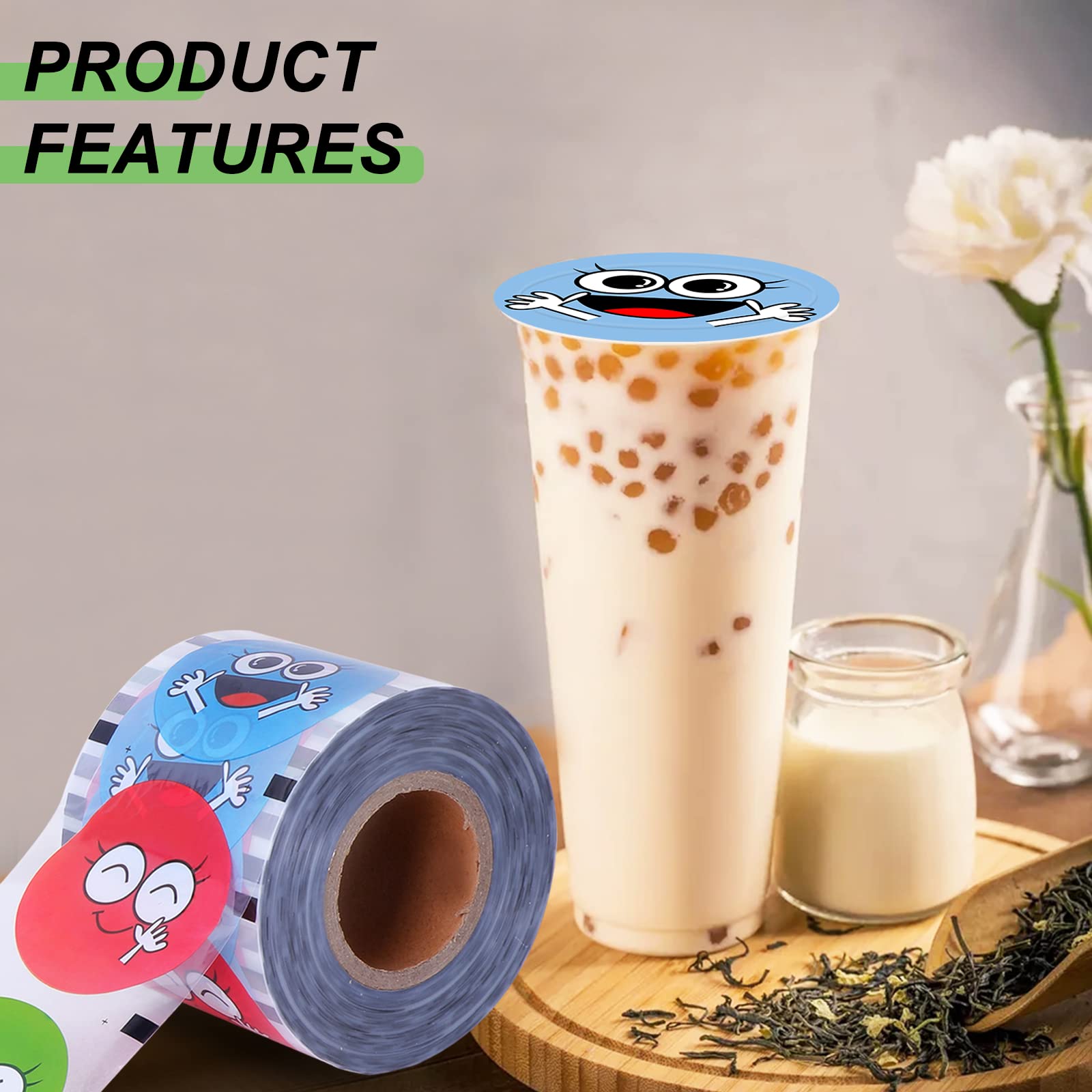 Jiawanshun Cup Sealer Film 90 105Mm (3.55''  4'') For Boba Milk Tea Cup Sealing Film