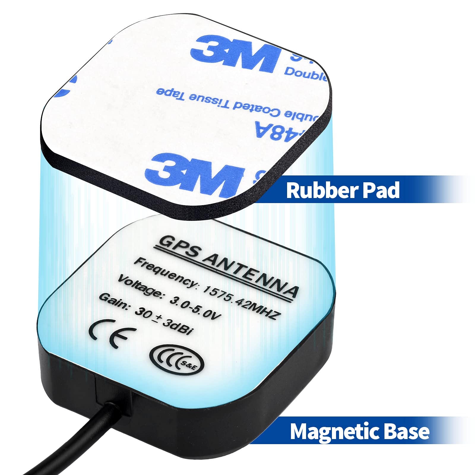 Bingfu Vehicle Waterproof Active Gps Navigation Antenna Fakra C Blue Gps Antenna Compatible With Ford Dodge Ram Gm Chevy Chevrol