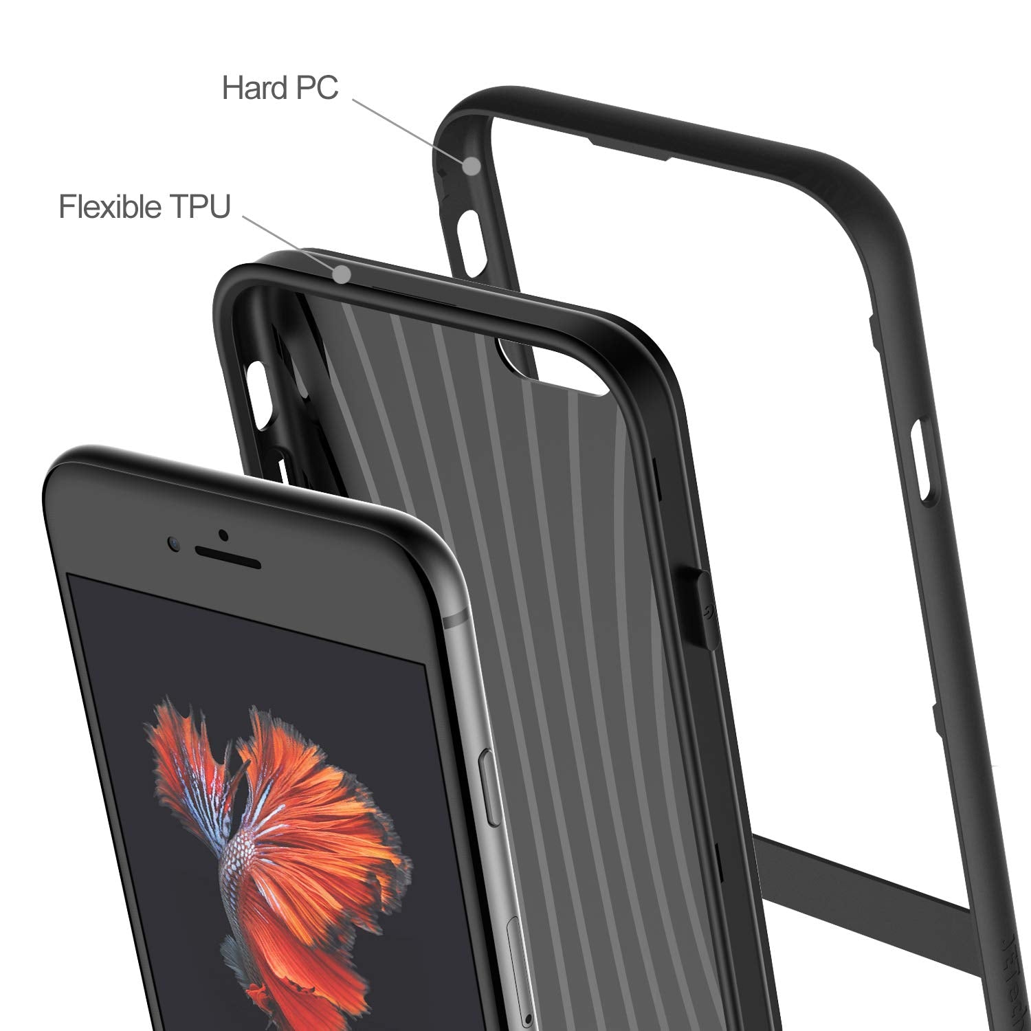Jetech Case For Iphone 6S Plus And Iphone 6 Plus, Slim Protective Cover With Shock Absorption, Carbon Fiber Design, Black