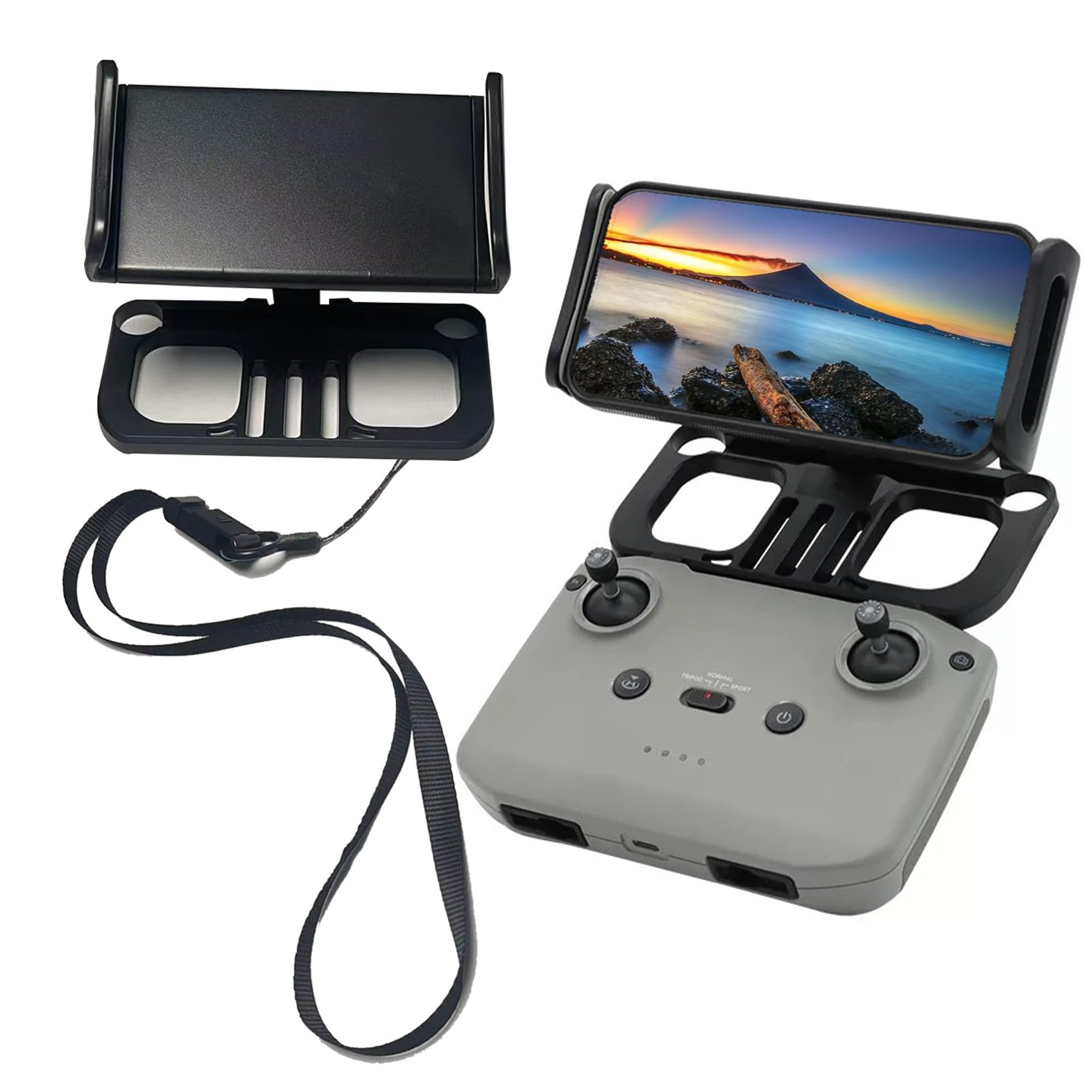 HENWAFX Drone Controller Mount and Tablet Holder, 4.7-12.9 Inch Adjustable Bracket, Compatible with DJI Mavic Air/Mini Series, w