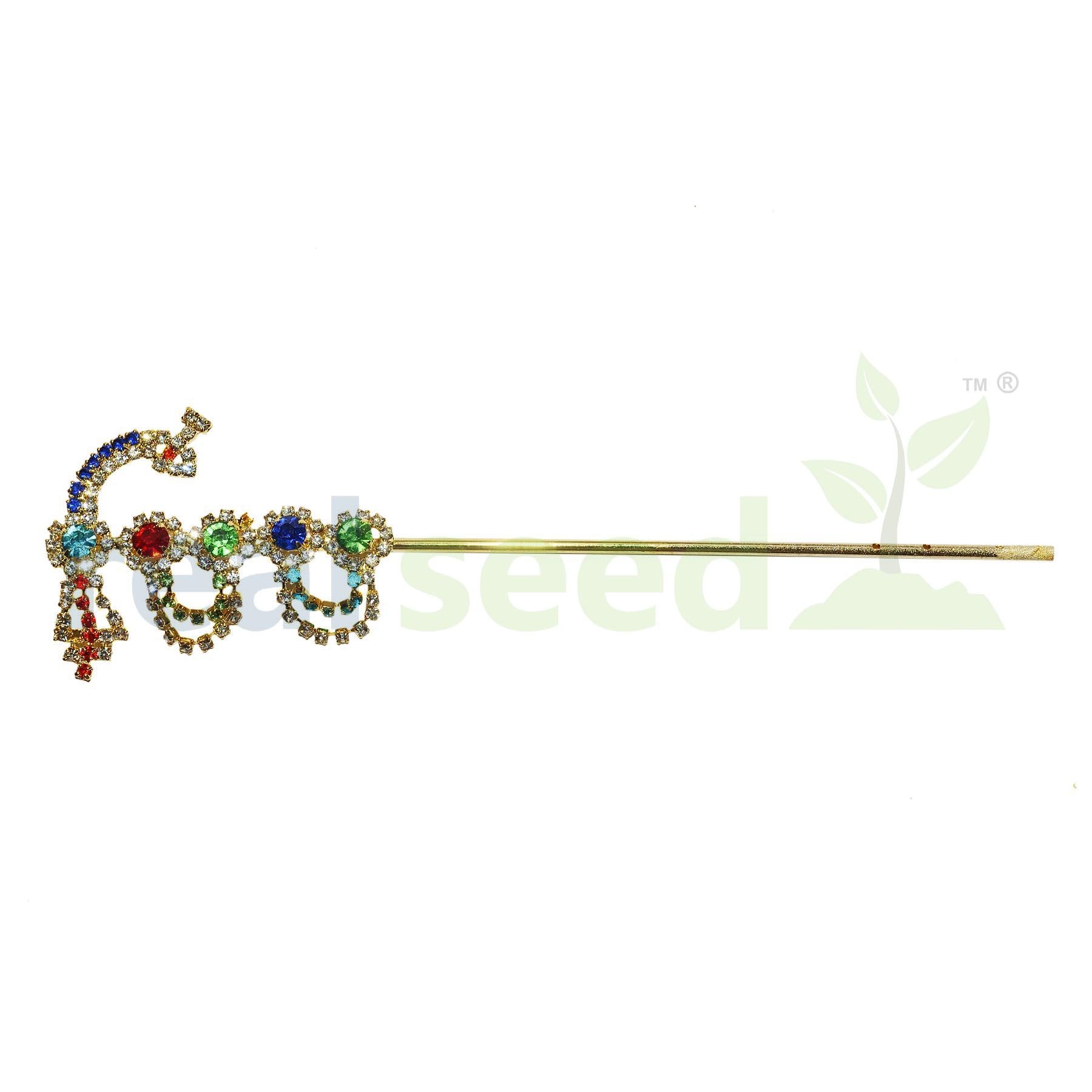 Real Seed God Krishna/Kanha/Laddu Gopal/Gopala Golden Decorative Bansuri Artificial (God Flute) (Krishna Ji Bansuri)