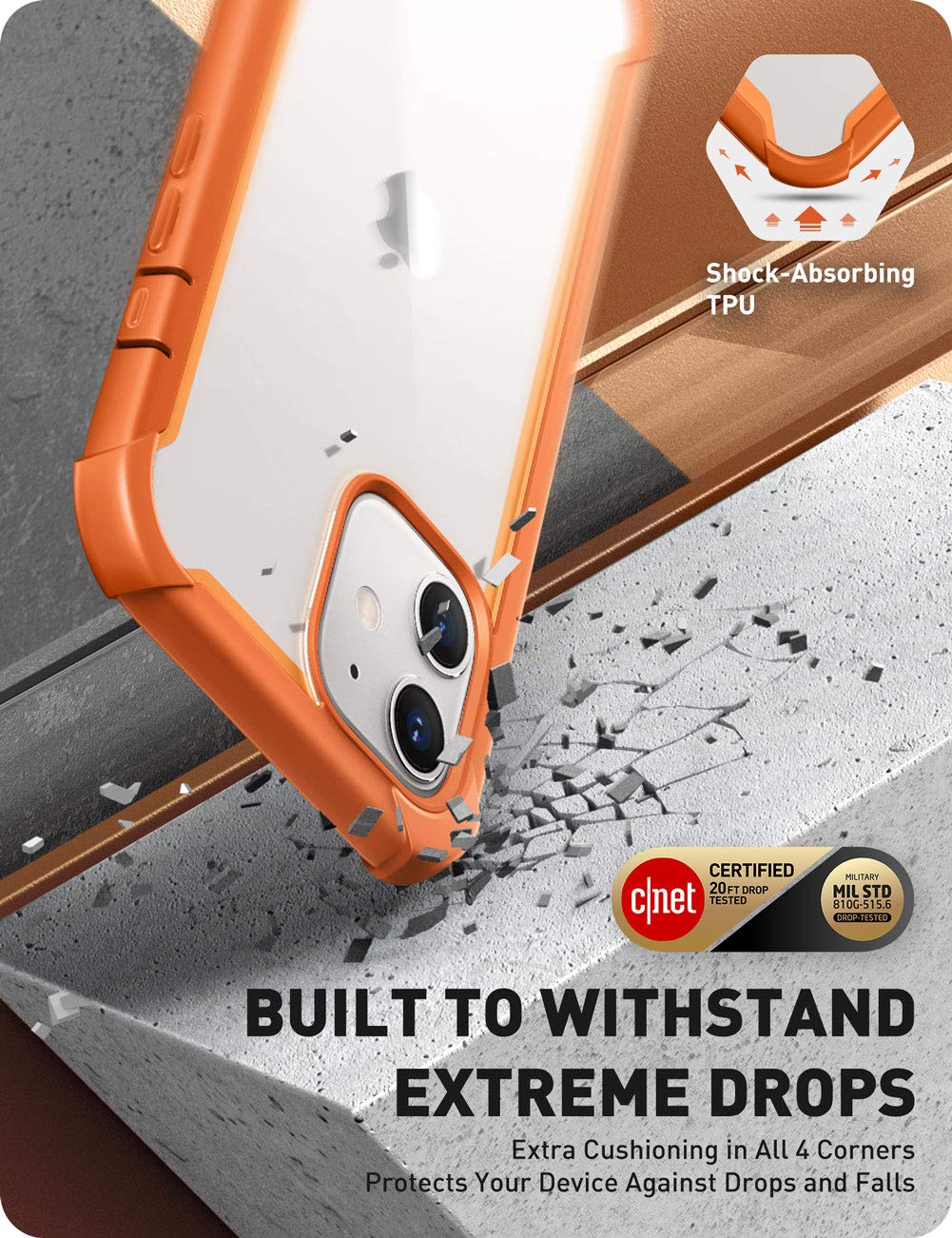 I-Blason Ares Case For Iphone 12, Iphone 12 Pro 6.1 Inch (2020 Release), Dual Layer Rugged Clear Bumper Case With Built-In Scree