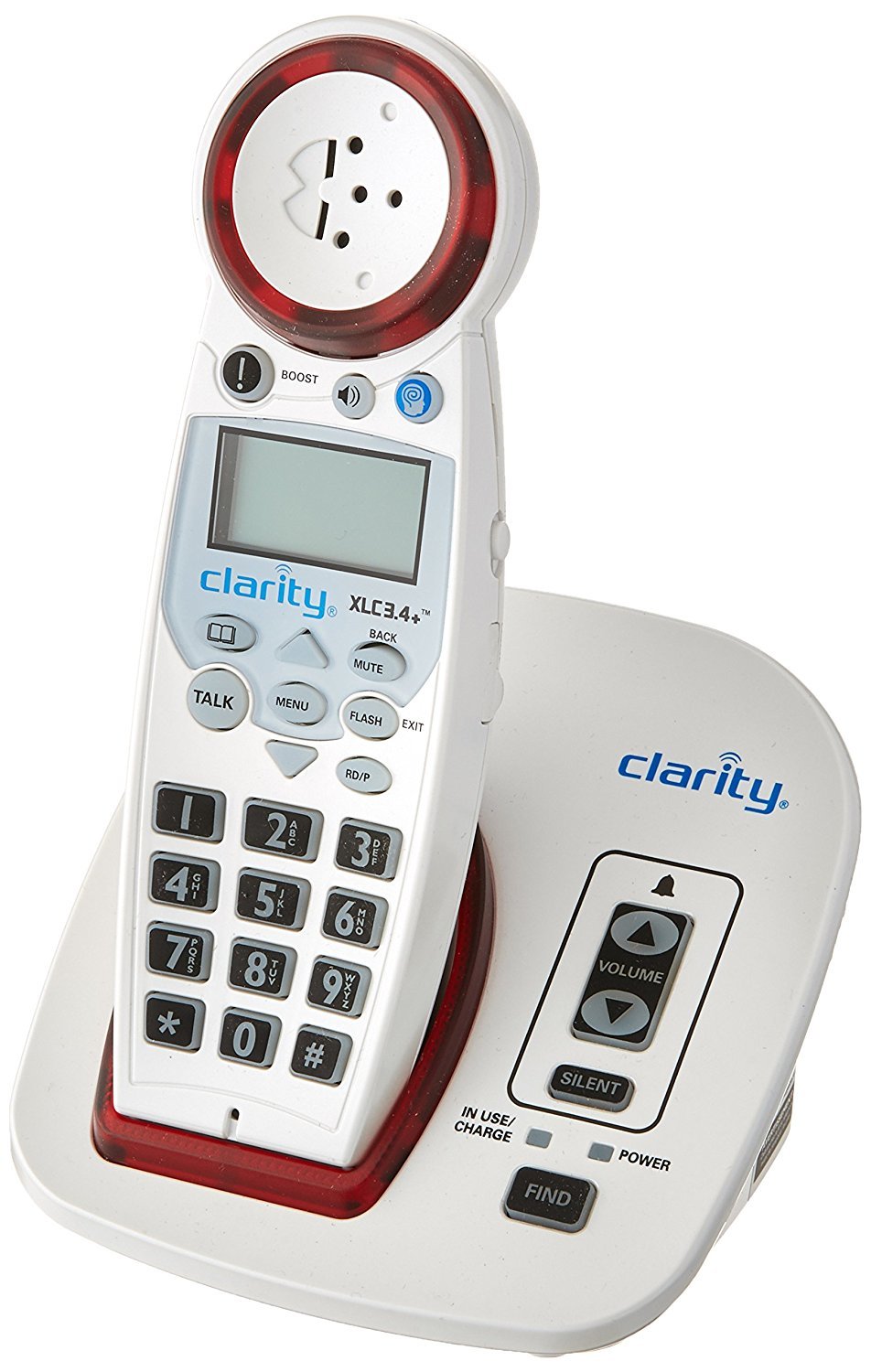 Clarity 59234.001 DECT 6.0 Extra-Loud Big-Button Speakerphone with Talking Caller ID, White, 3.6'' x 4.5'' x 5.3''