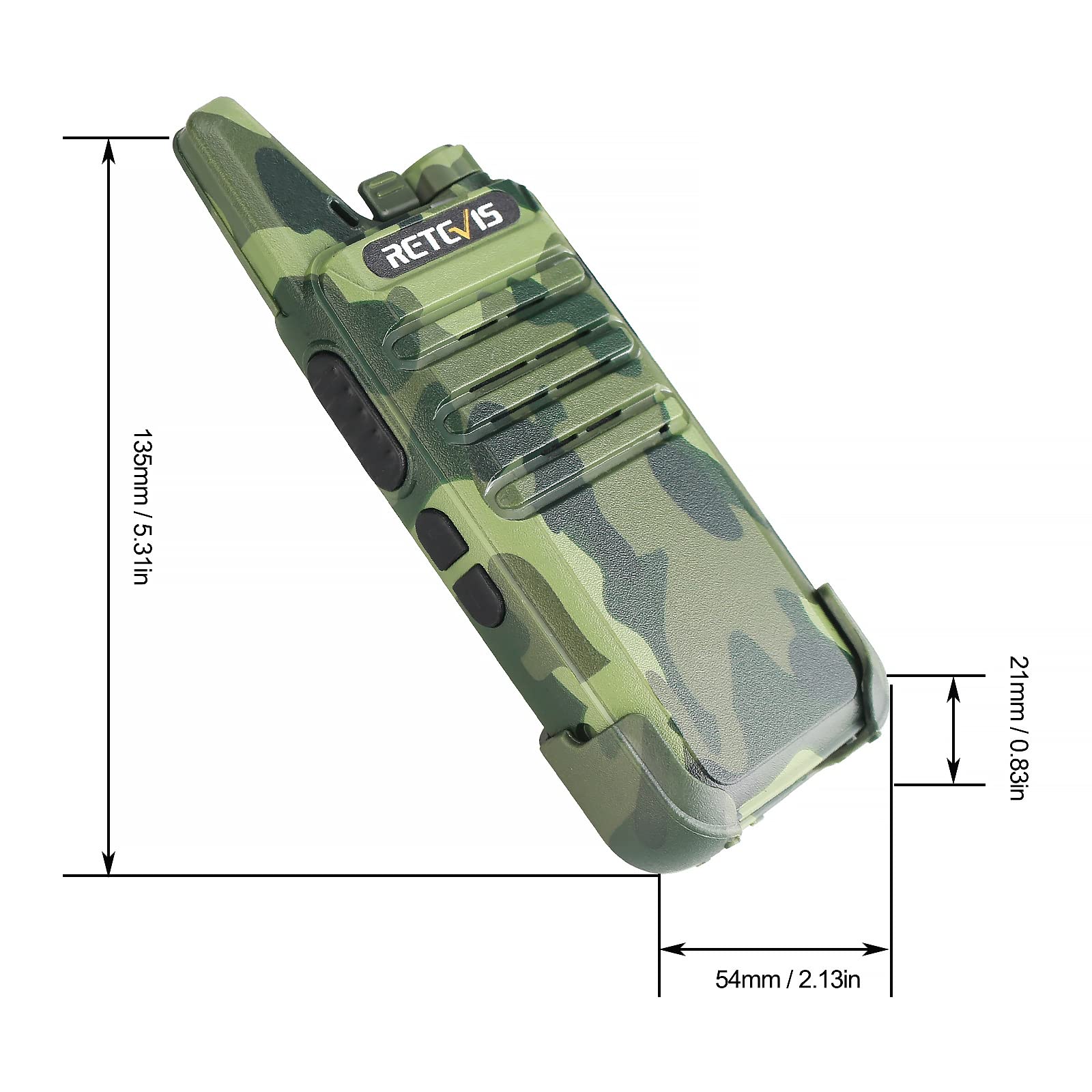 Retevis Rt22 Walkie Talkies Rechargeable, Voice Activated, Emergency Alarm, Outdoor Cruise Ship Atv Hunting Skiing Handheld Two Way Radio Walkie Talkies (4 Pack,Camouflage)