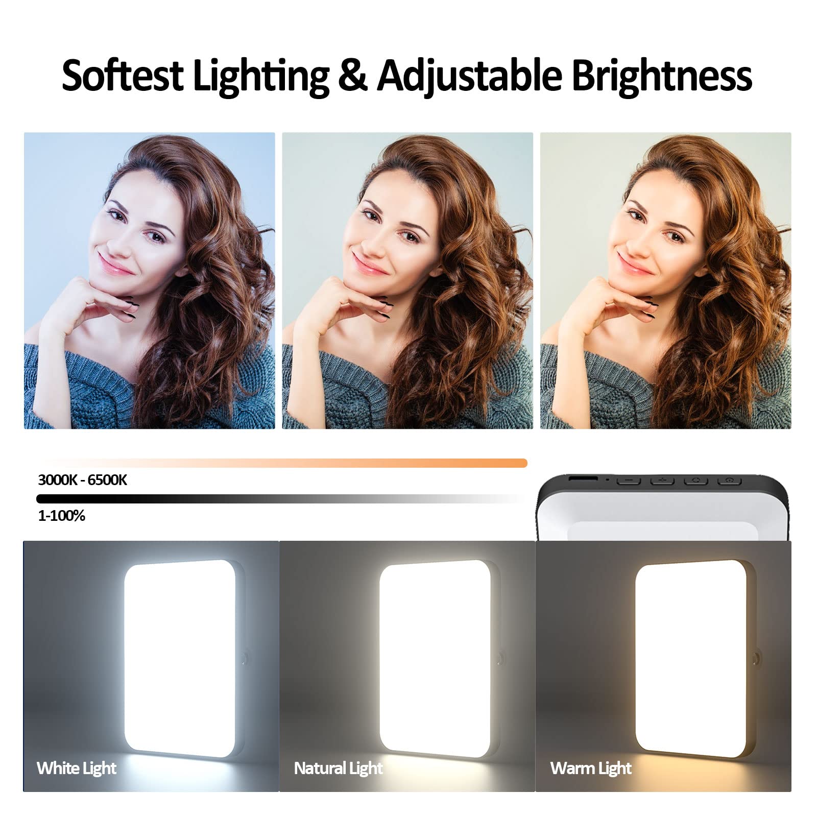 Rechargeable Selfie Light & Phone Light Clip For Iphone   Phone Led Light With Adjustable Brightness, Perfect For Selfies, Makeu