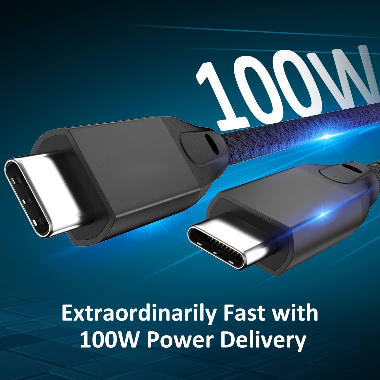 Usebean Usb C To Usb C Cable 15Ft 2Pack, Long Usb C 3.2 Gen 2X2 20Gbps Data Cable 4K Video 100W, Type C Pd Charger Fast Charging