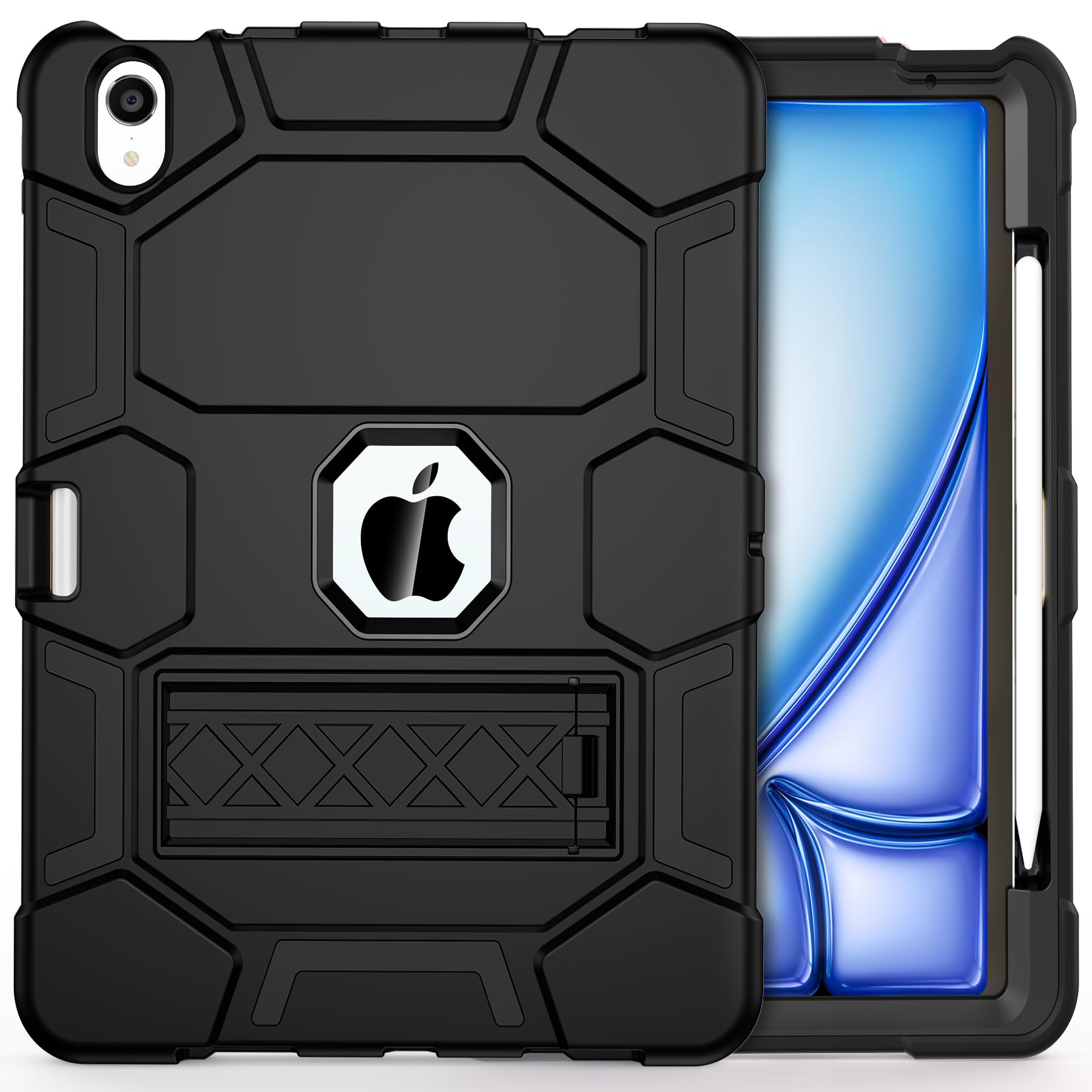 Ccmao For Ipad Air 11 Inch Case 2024/Ipad Air 5Th Generation Case 2022/Ipad Air 4Th Gen Case 2020 With Pencil Holder And Kicksta