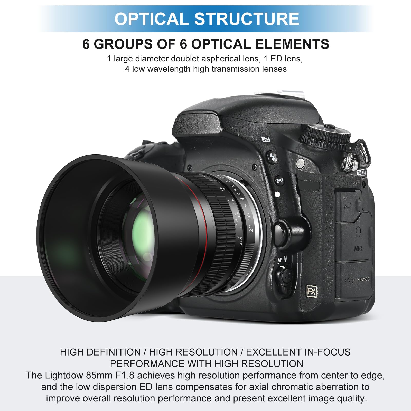 Lightdow 85Mm F1.8 Medium Telephoto Manual Focus Full Frame Portrait Lens For Nikon Z9 Z8 Z7 Z7Ii Z6 Z6Ii Z5 Zf Z50 Z30 Zfc Mirrorless Cameras