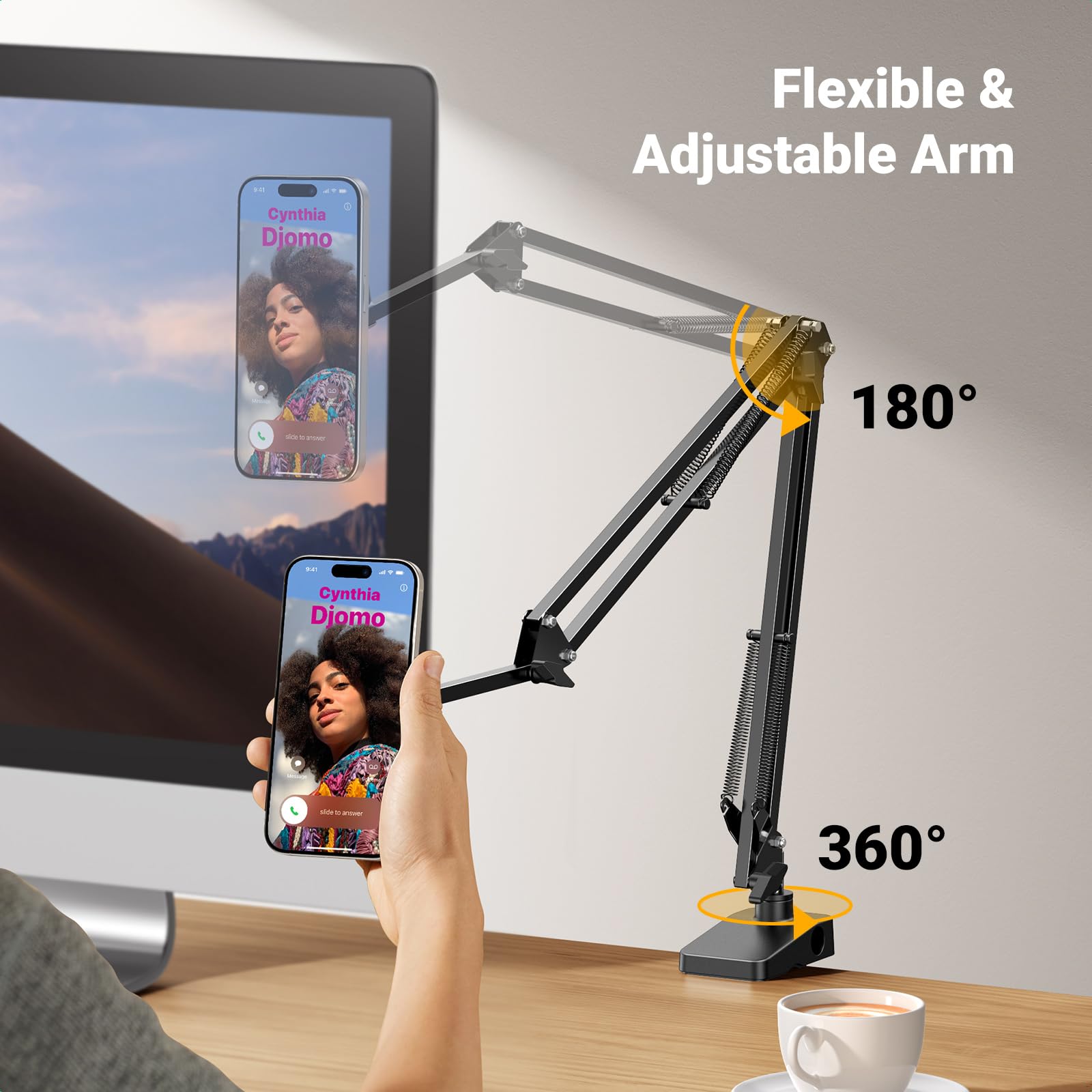 UGREEN Phone Desk Mount - Magnetic iPhone Holder for MagSafe, Sturdy Gooseneck Arm, Compatible with iPhone 17/16/15/14/13/12 Pro Max