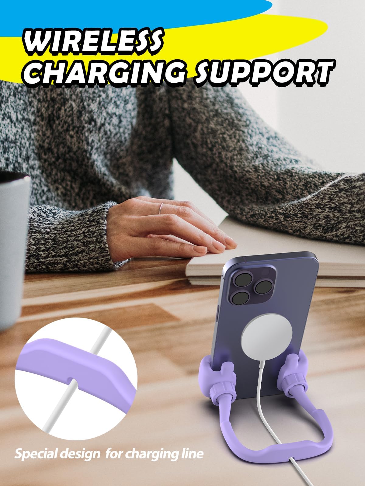 Caldever Stocking Stuffers Gifts For Teens Girls Cell Phone Stand: Upgrade For Women Adults Boys Kids Adjustable Lazy Thumbs Up