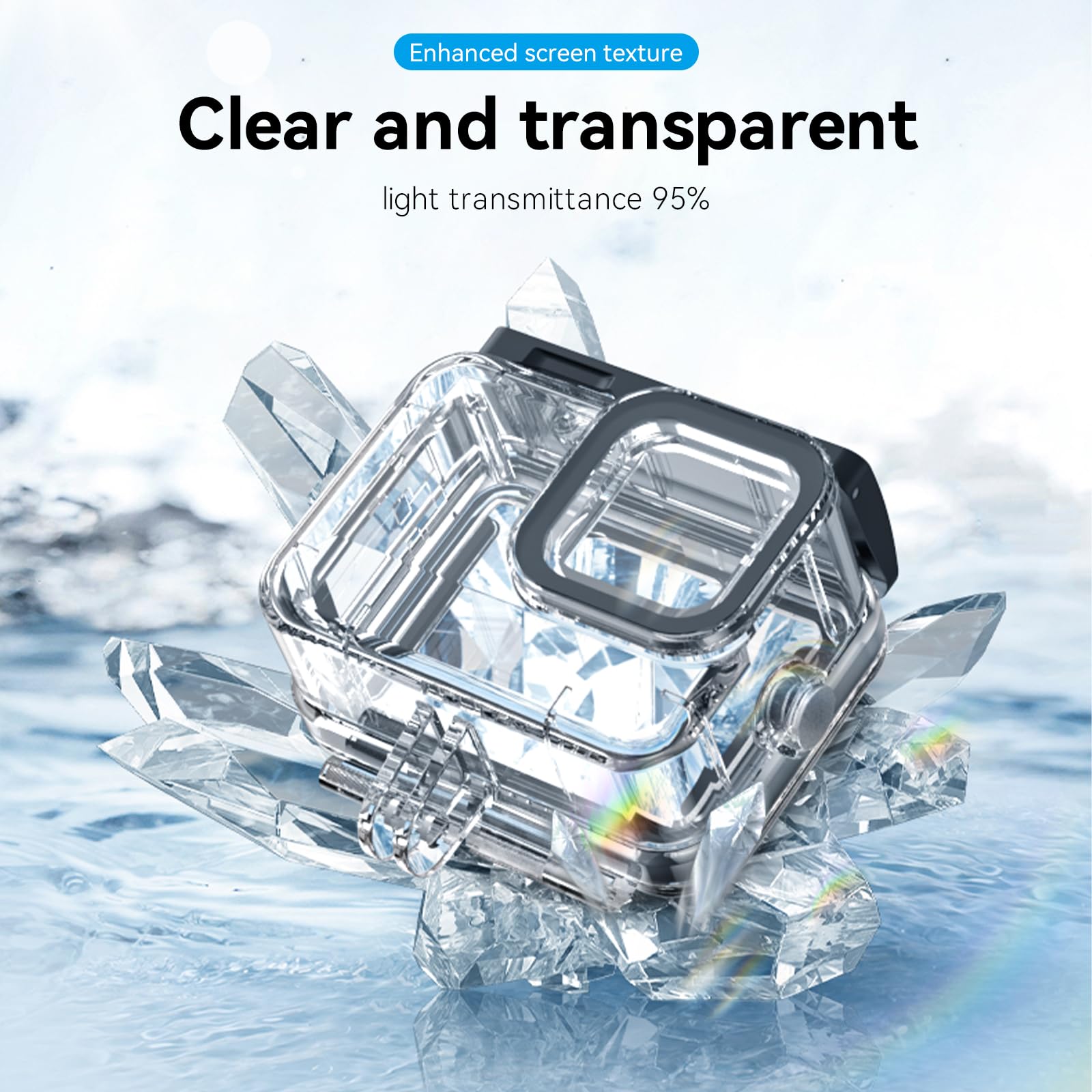 Telesin Waterproof Case For Gopro Hero 13 Hero 12 Hero 11 Hero 10 Hero 9 Black, Underwater Dive Case Housing Shell Supports 60M/