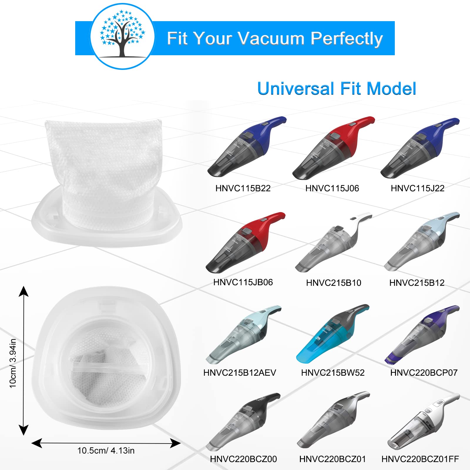 Rstartree Hnvcf10 Filters For Black And Decker Hnvc220B, Hnvc215B, Hnvc215B10, Hnvc215B12Aev, Hnvc215Bw52, Hnv215B12, Hnvc115B22