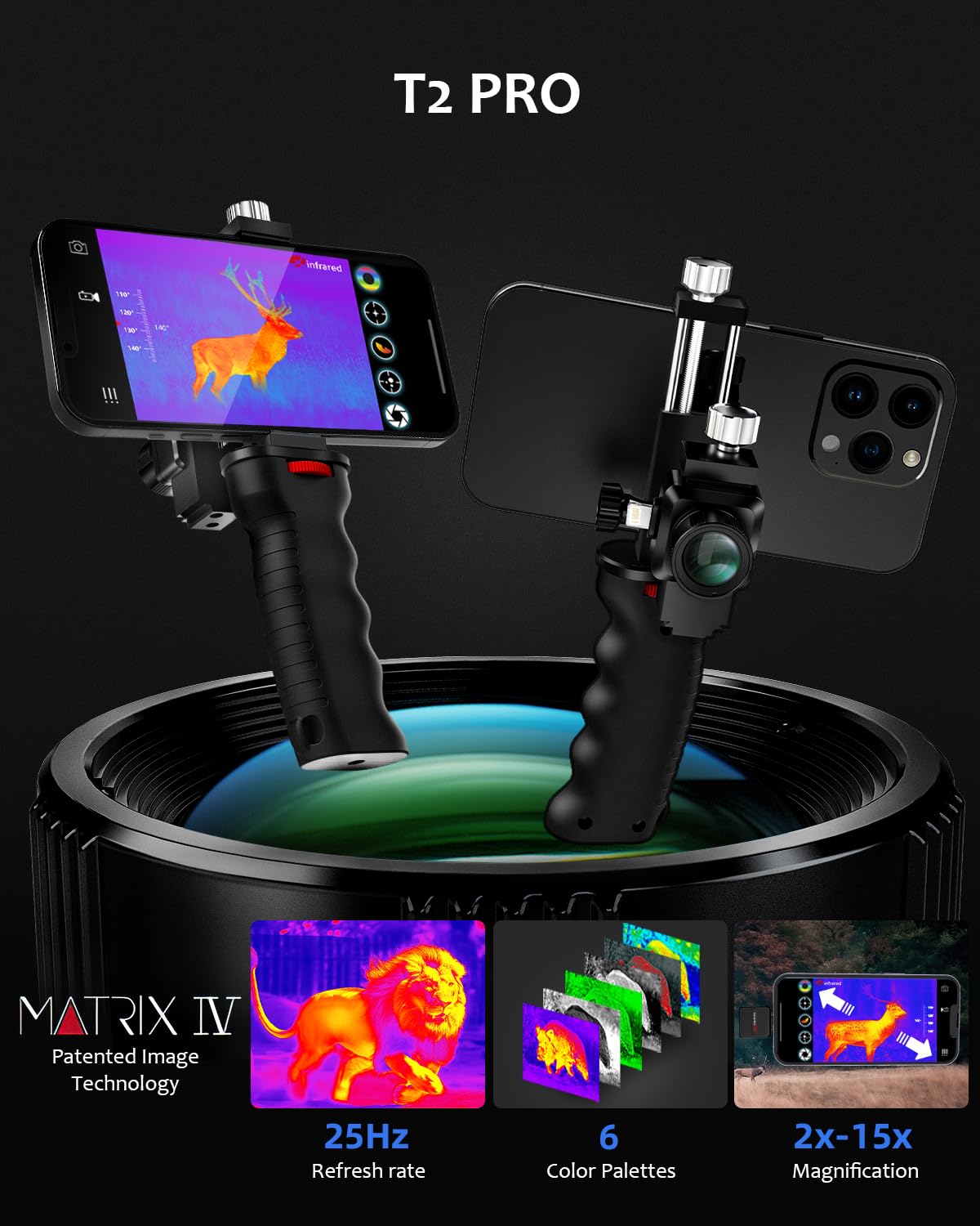 Infiray Thermal Monocular For Iphone, T2 Pro Thermal Camera Scope For Hunting, 256X192 Ir Resolution Thermal Imaging Goggles, 80