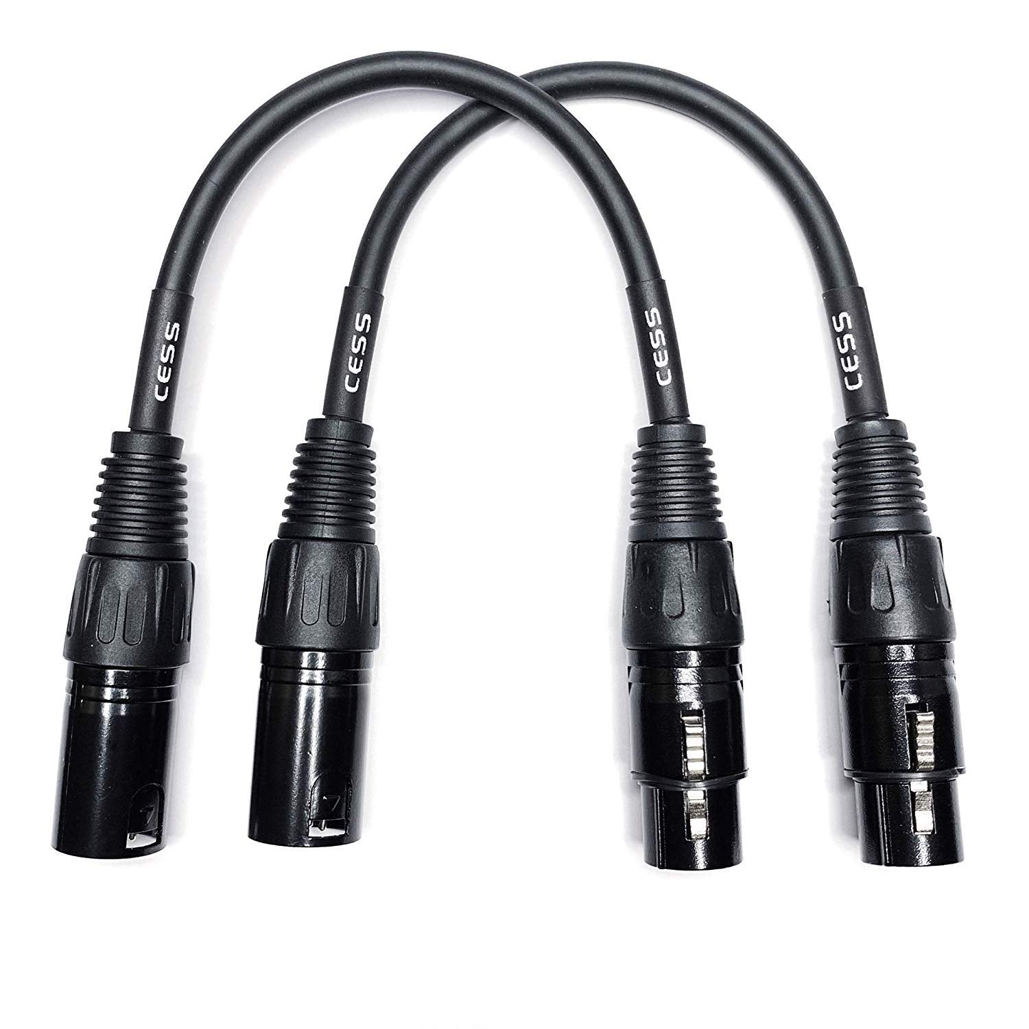 Cess 078 Xlr 3 Pin To Xlr 5 Pin Adapter Cables, Xlr3M To Xlr5F & Xlr3F To Xlr5M, 2 Pack