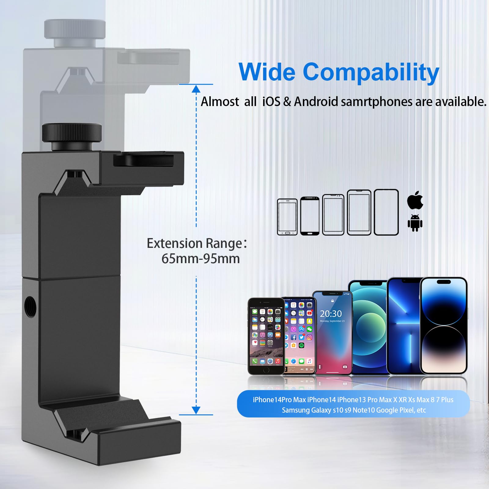 Ulanzi St 02S Aluminum Phone Tripod Mount W Cold Shoe Mount, Support Vertical And Horizontal, Universal Metal Adjustable Clamp F