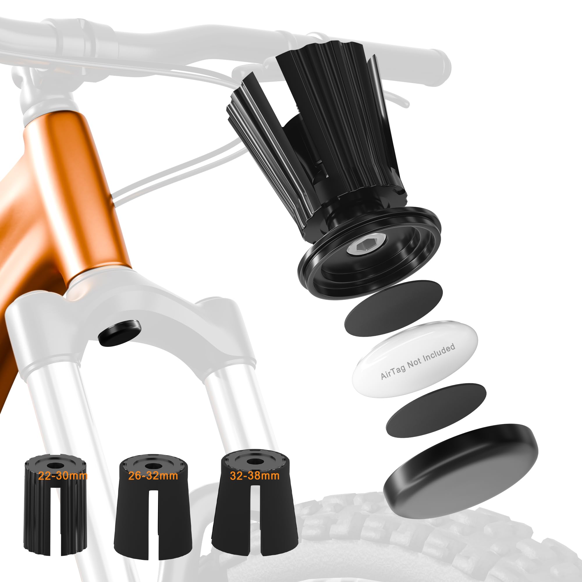 Nicedack Airtag Bike Mount For Apple Airtag Hidden In Bike Fork, Bicycle Holder For Airtag, Suitable For Bicycle Front Fork Tube