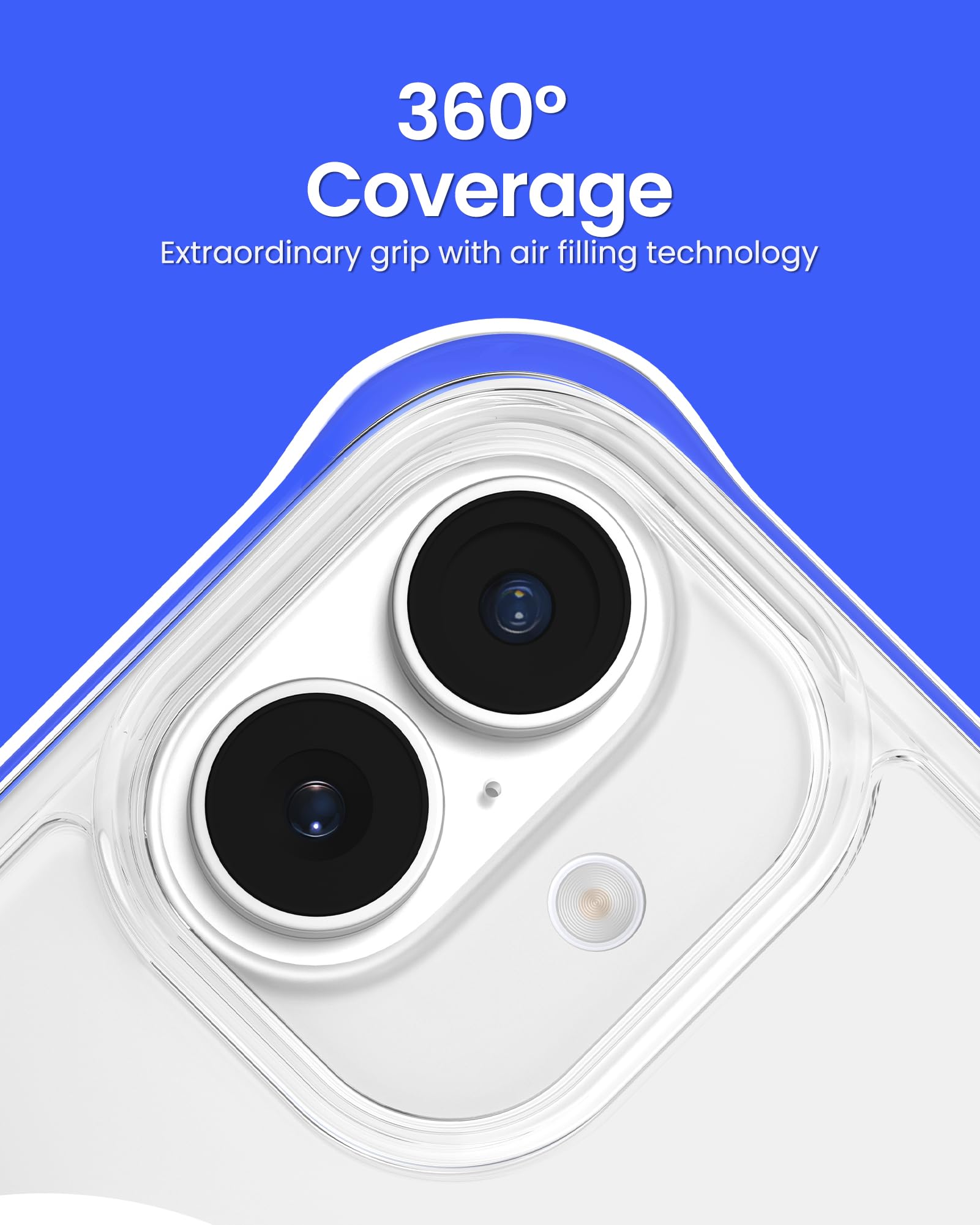 Ornarto Air Case For Iphone 16 Plus Clear, Compatible With Magsafe, Military Grade Drop Protection Cover With Built In Air White