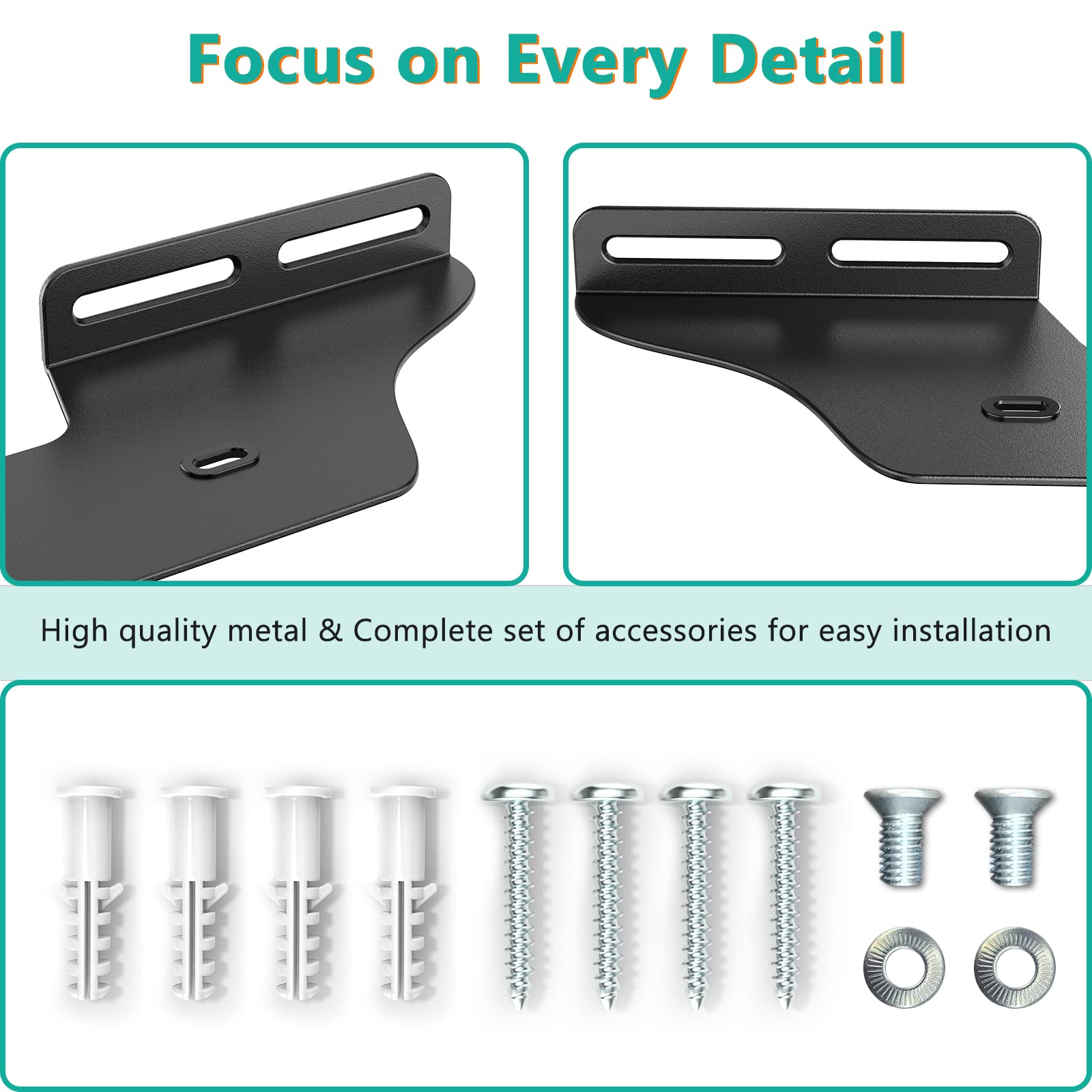 WALI Soundbar Mount for Sonos Beam Gen 1 & Gen 2, Wall Mount Bracket Compatibility for Sonos Beam Soundbar Mounting Under TV (SON002 B), Black