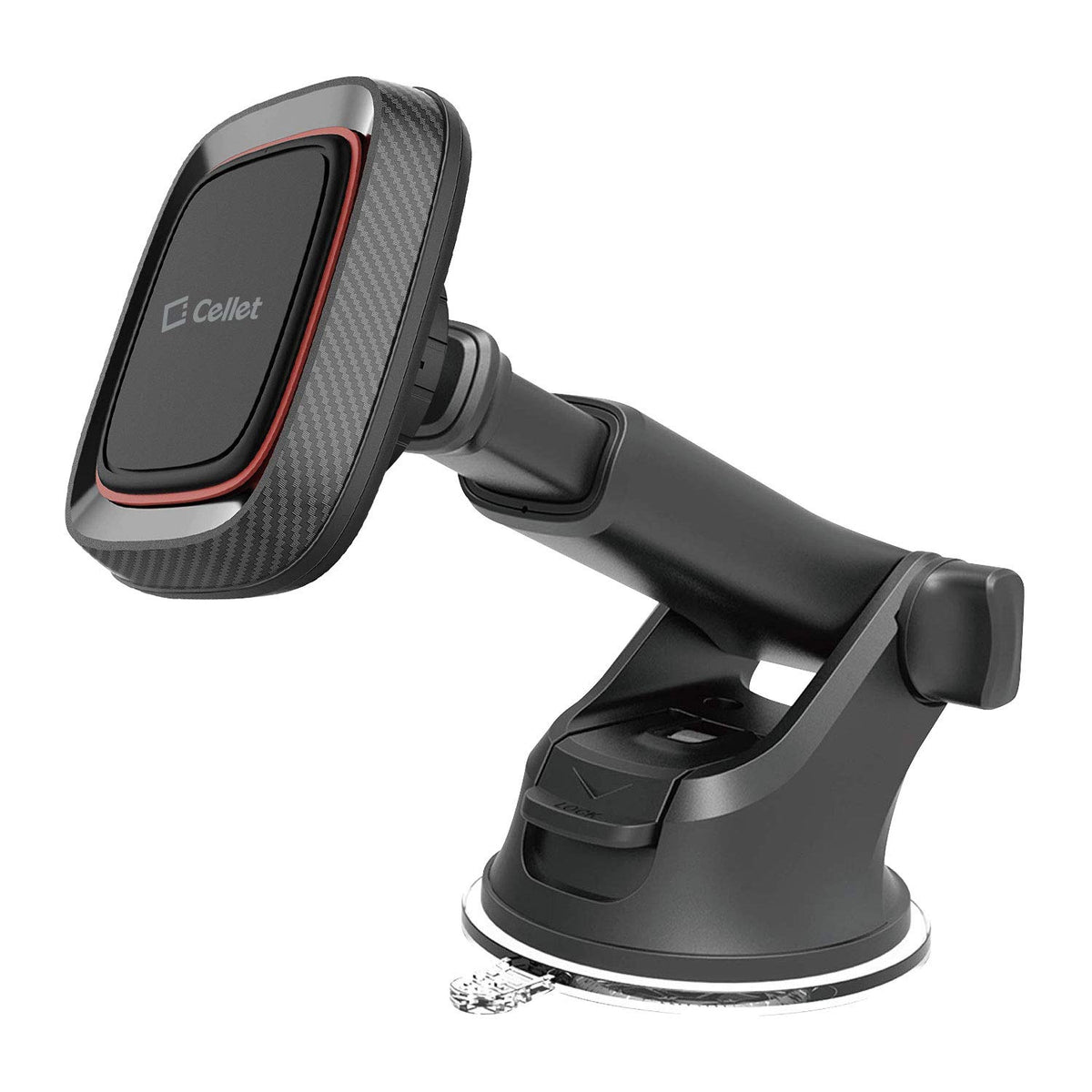 Cellet Car Phone Mount, Dashboard & Windshield Magnetic Mount Phone Holder Adjustable Long Arm Universal Compatible With Samsung Note 20 10 9 8 5 Galaxy S21 S20 S10 S9 A71 A52 A51 A50 A42