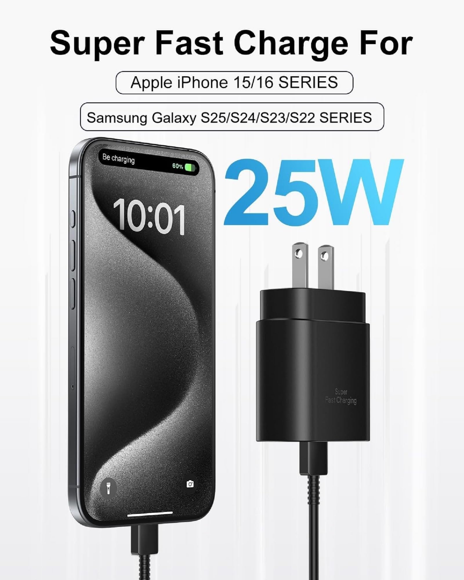 25W Samsung Charger Super Fast Charging Type C Charger Usb C Samsung Fast Charger Compatible With Galaxy S25/S25+/S24/S23/S22/S2