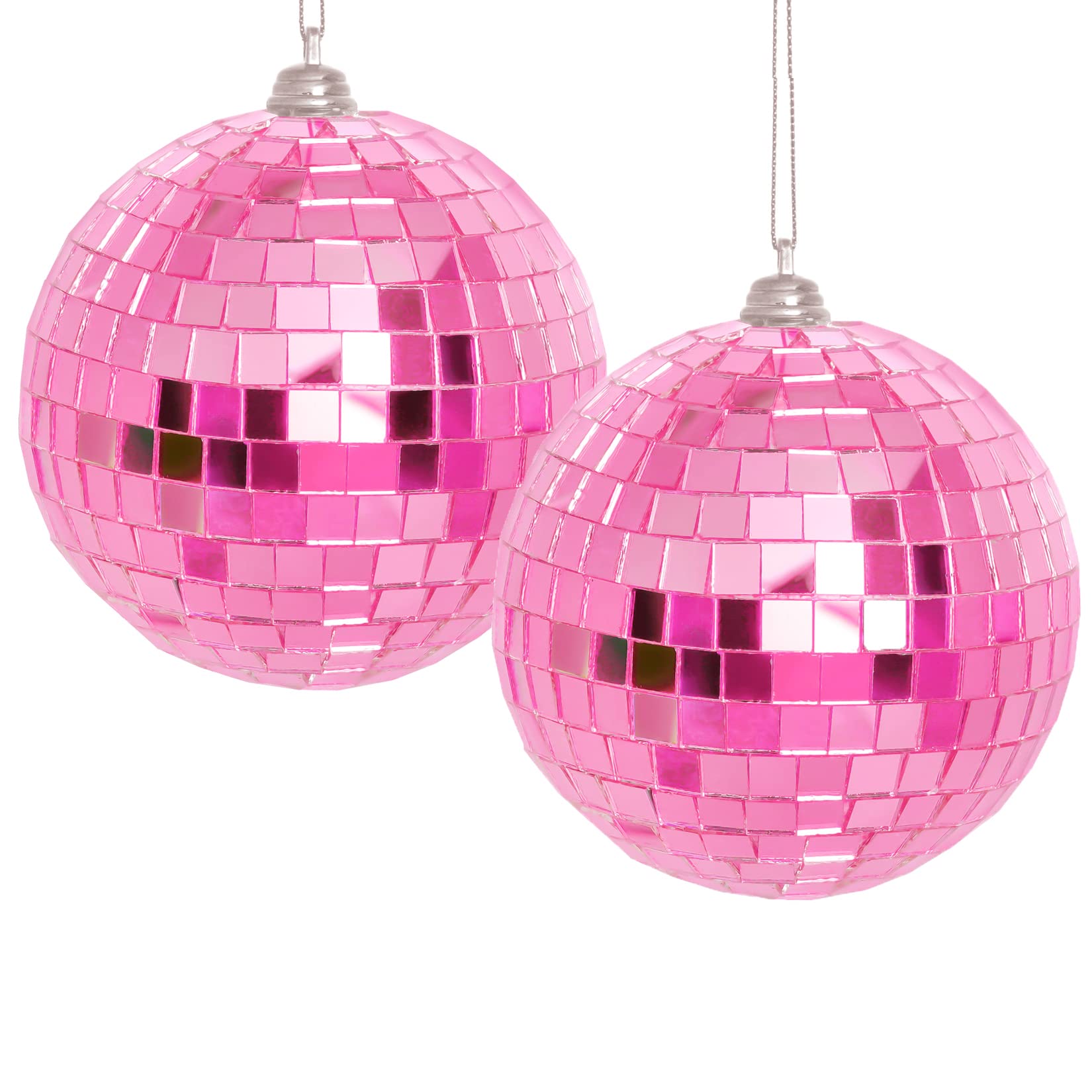 2 Pieces Disco Mirror Balls Hanging Ball For 50S 60S 70S Disco Dj Light Effect Party Home Decoration Stage Props School Festival