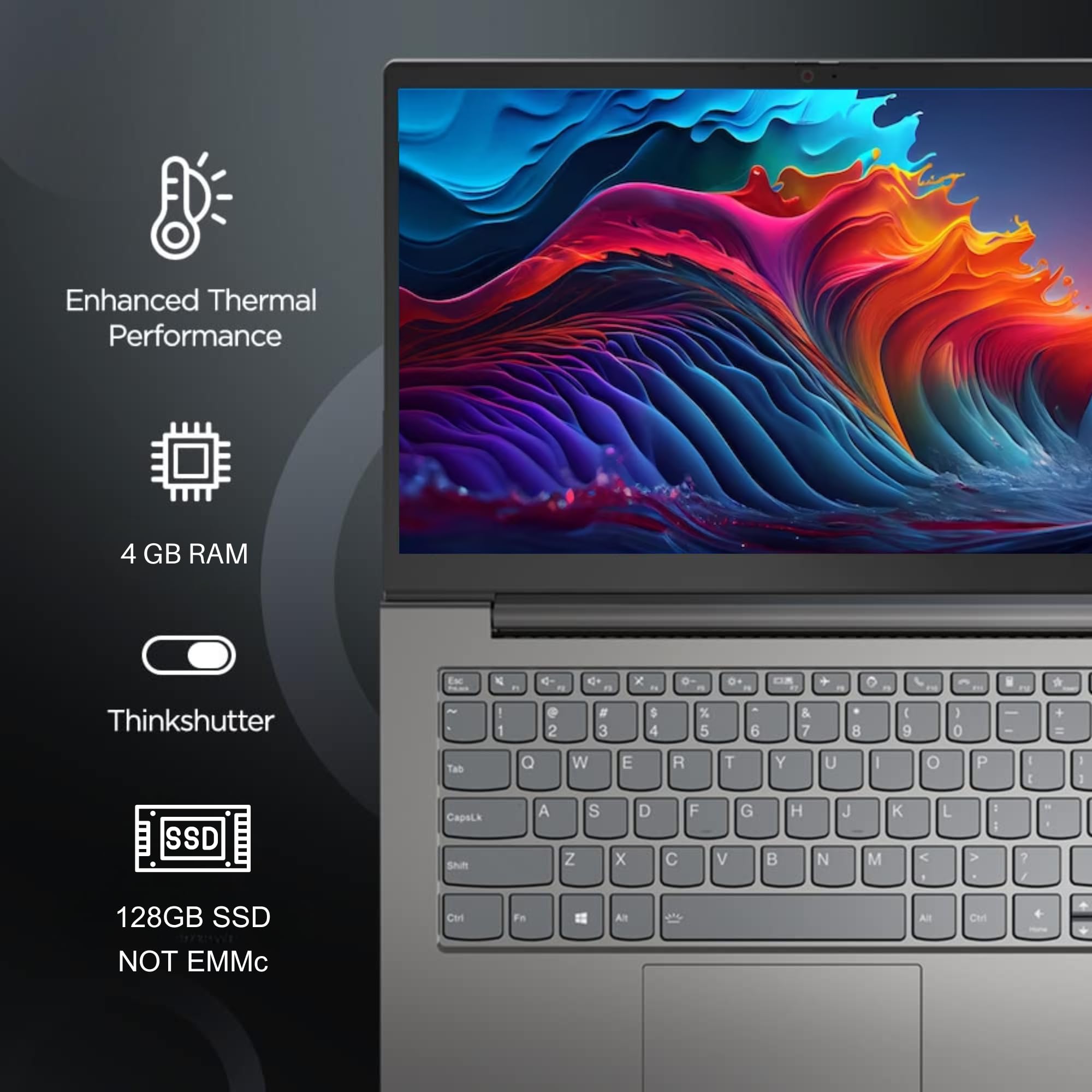 Lenovo Ideapad 14 Laptop, 14 Hd Screen, Intel Pentium Silver N5030, 4Gb Ram, 128Gb Pcie Ssd (No Emmc), Webcam, Hdmi, Sd Card Rea