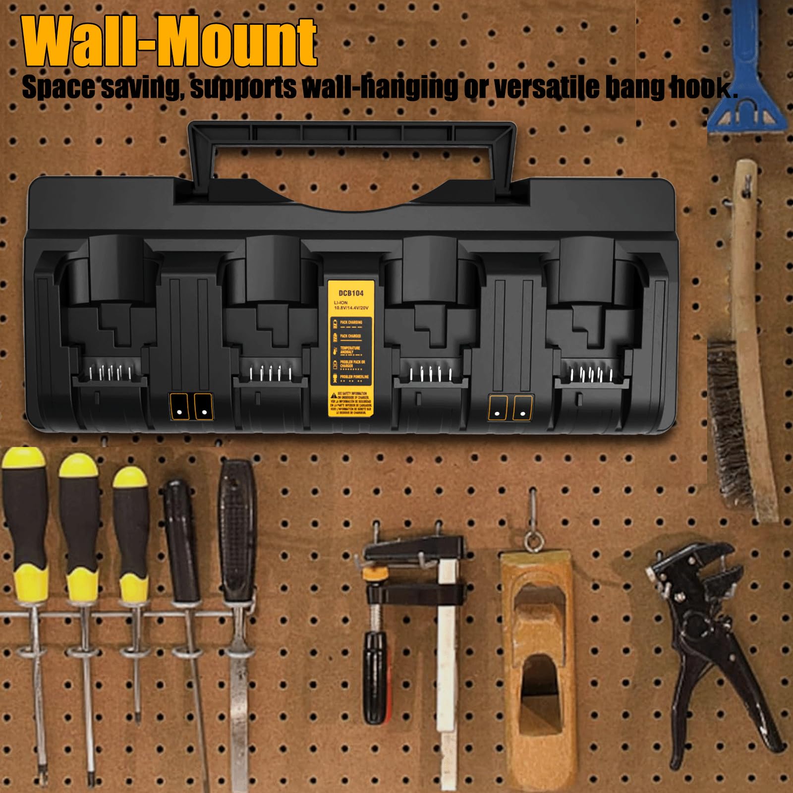 Energup Dcb104 4Port Charger For Dewalt 20V Max Battery Li Ion Dcb102 Dcb102Bp Dcb104 Dcb118 Dcb115 Dcb107 For Dcb205 2 Dcb204 D