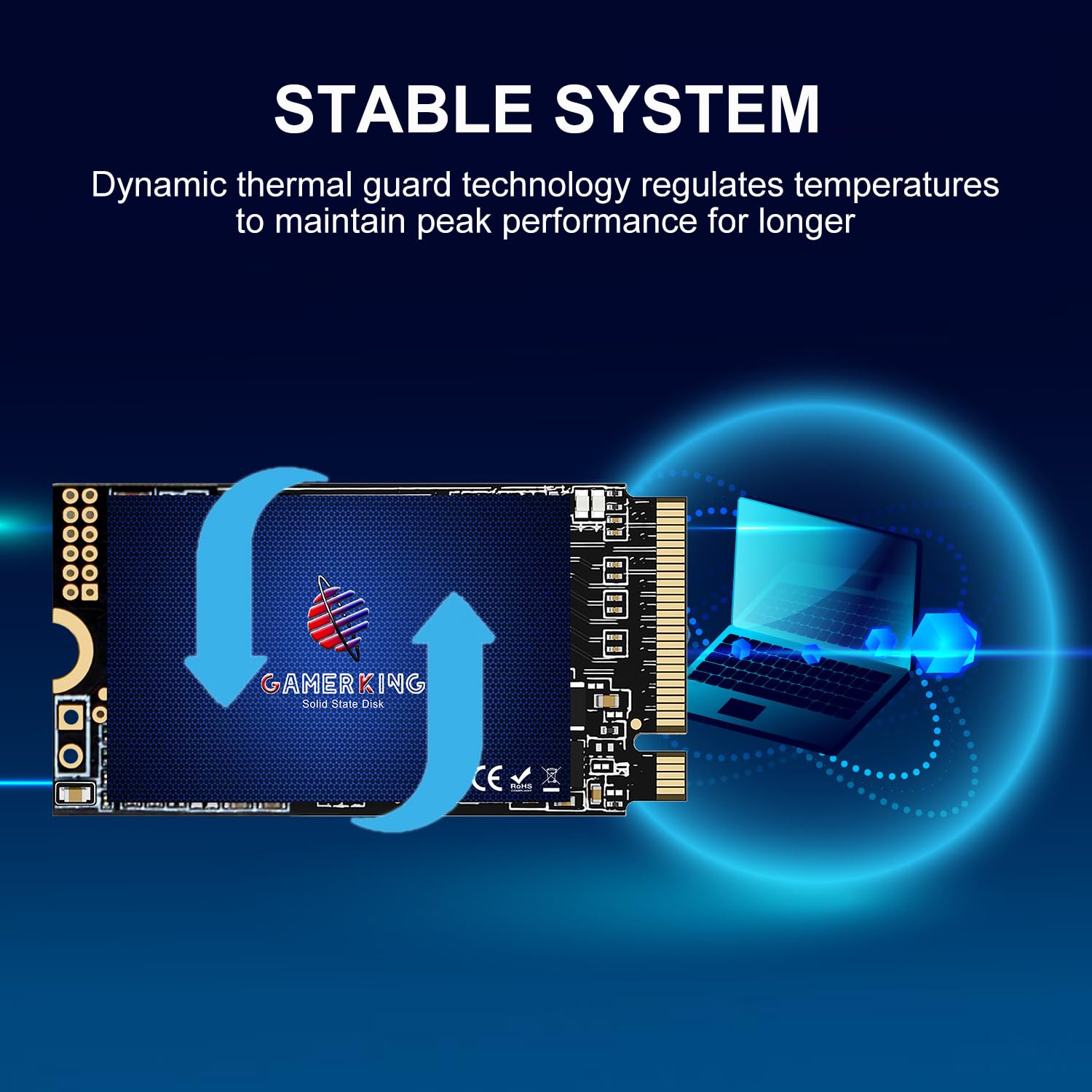 Gamerking Ssd 512Gb M.2 2242 Nvme M Key Pcie Gen3X4 22Mmx42Mm 3D Nand Tlc High Performance Internal Solid State Drive For Ultrabook Desktop Notebook Pc