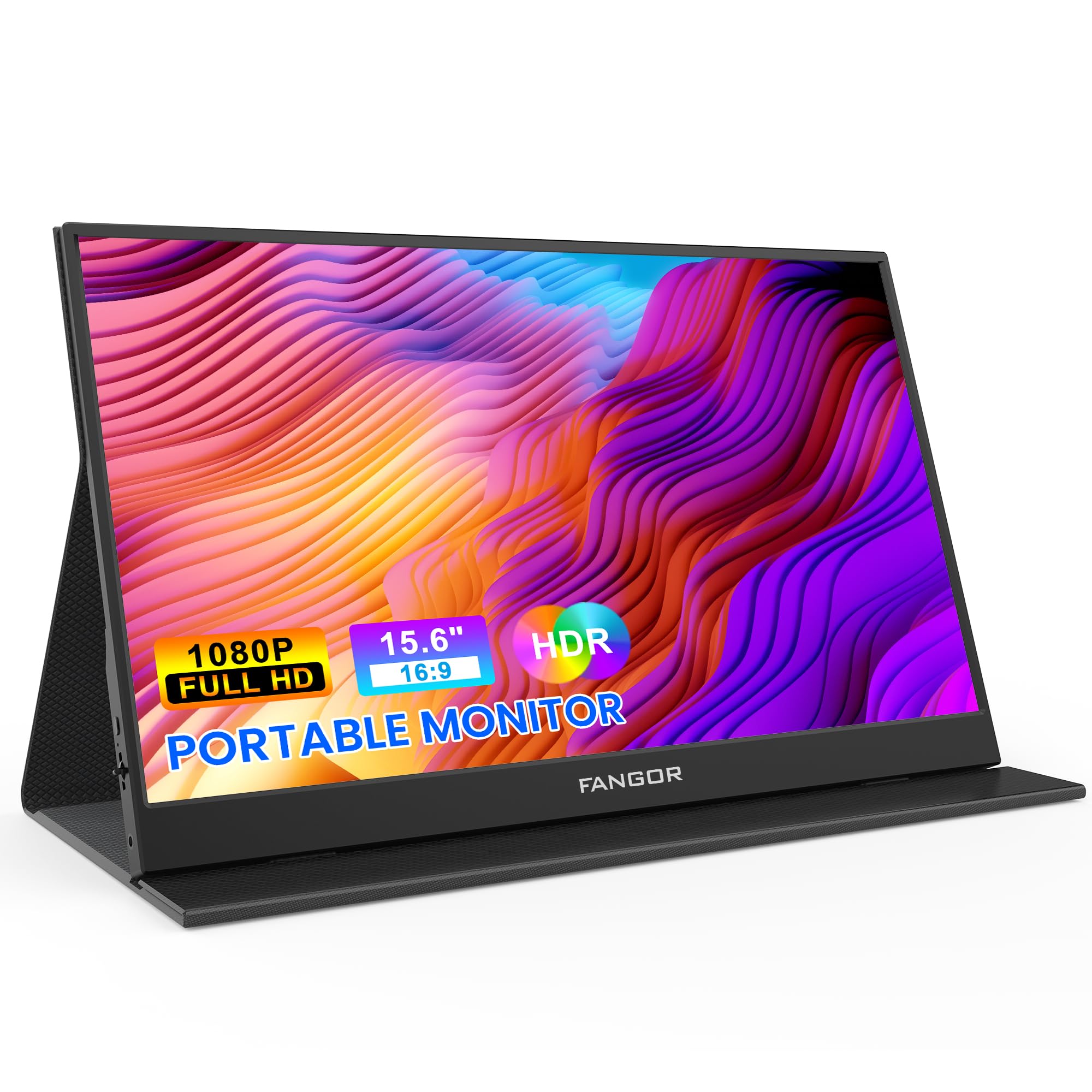 Fangor Portable Monitor, 15.6'' Fhd 1080P Travel Monitor For Laptop, Ultra Slim Hdr Ips Computer Gaming Display, Usb C Hdmi Scre