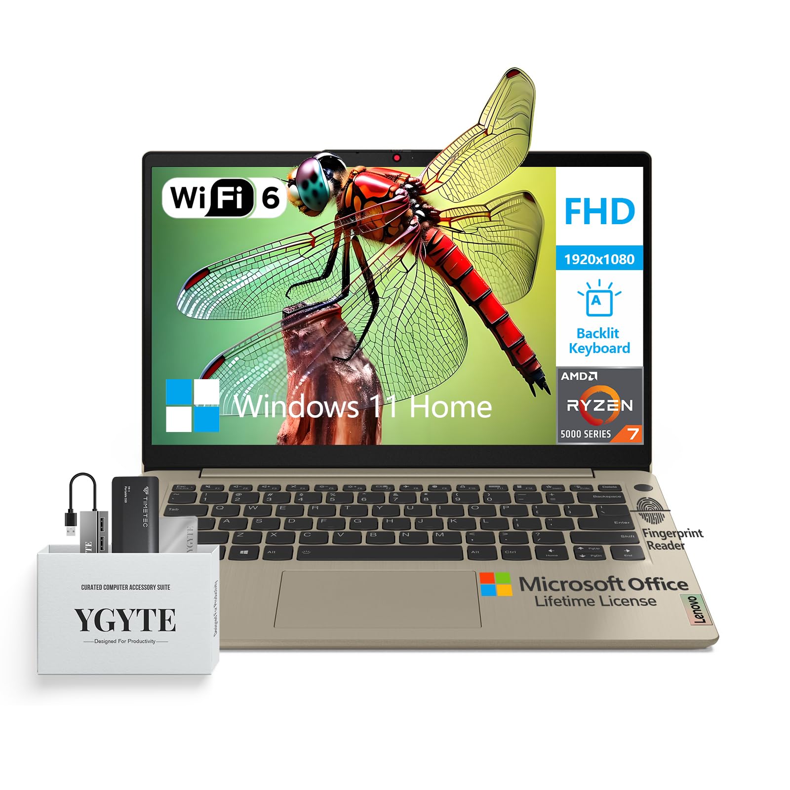 Lenovo Ideapad 3 Laptop Computer, FHD IPS Thin Lightweight 14 Inch Laptop PC, AMD Ryzen 7 8-Cores Notebook Computer | 36GB RAM 2