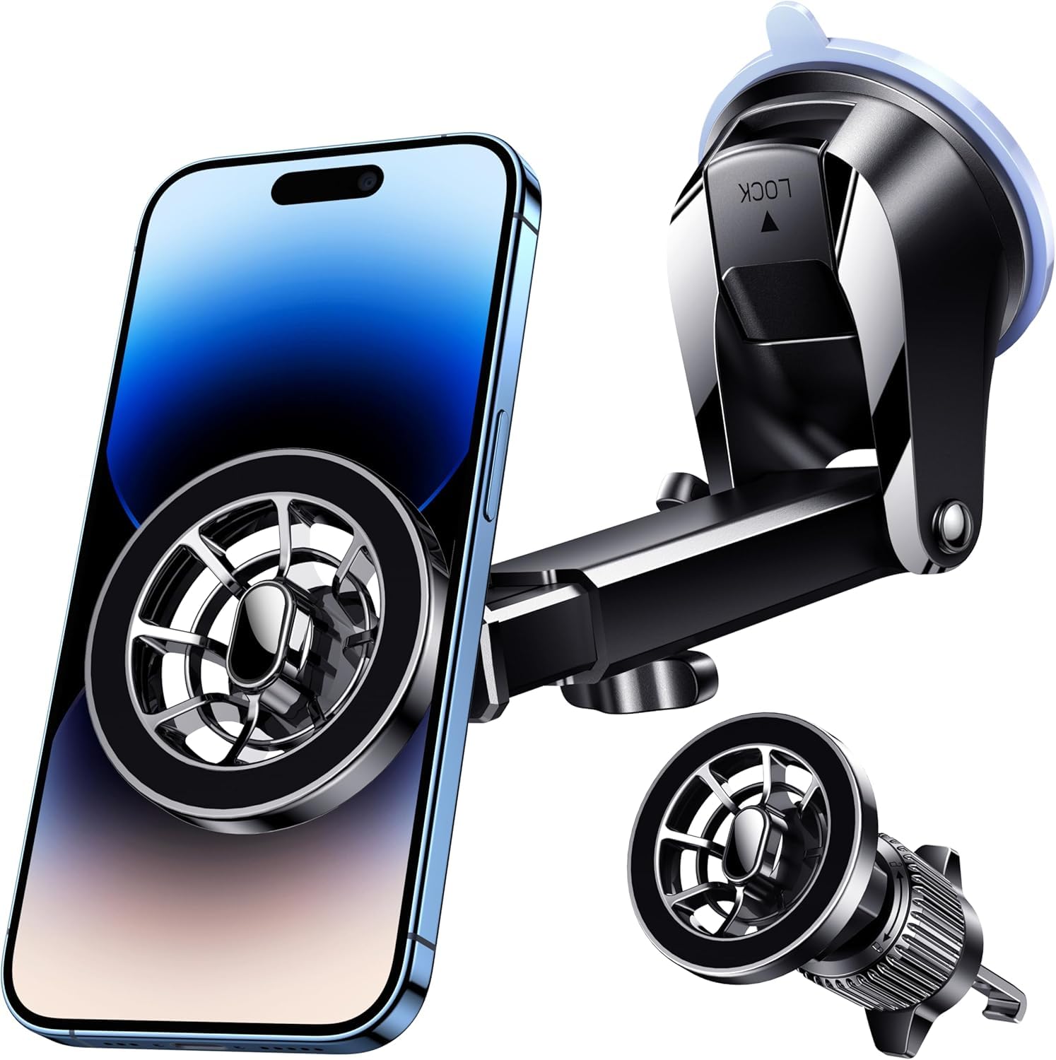 For Magsafe Car Mount, [Strong Magnets] 3 In 1 Universal Magnetic Phone Holder For Car Dashboard/Windshield/Vent Car Phone Holde