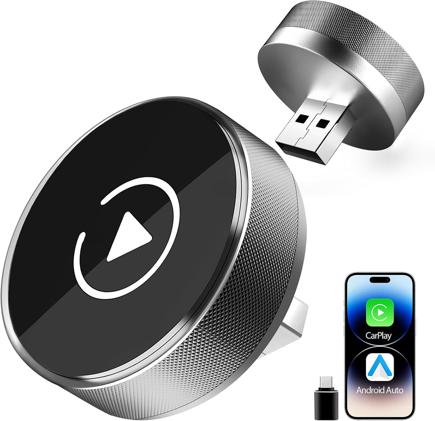 2026 Car Play Wireless Adapter for Apple iPhone& Android Auto 2in1