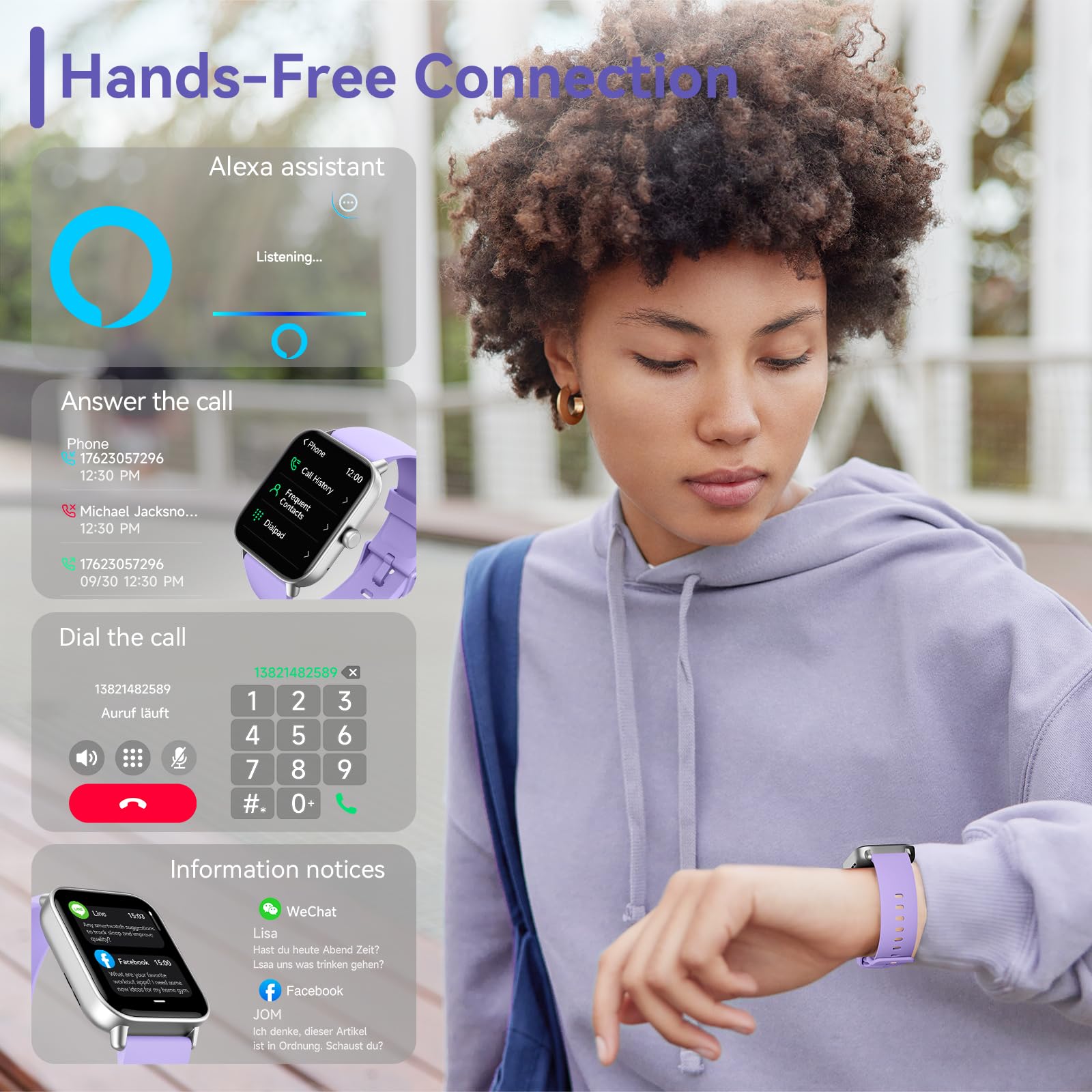 Smart Watch, Alexa Built In, Stable Bluetooth Call, 2024 Newest Fitness Tracker With Heart Rate/Spo2/Stress/Sleep Monitor, 100 S