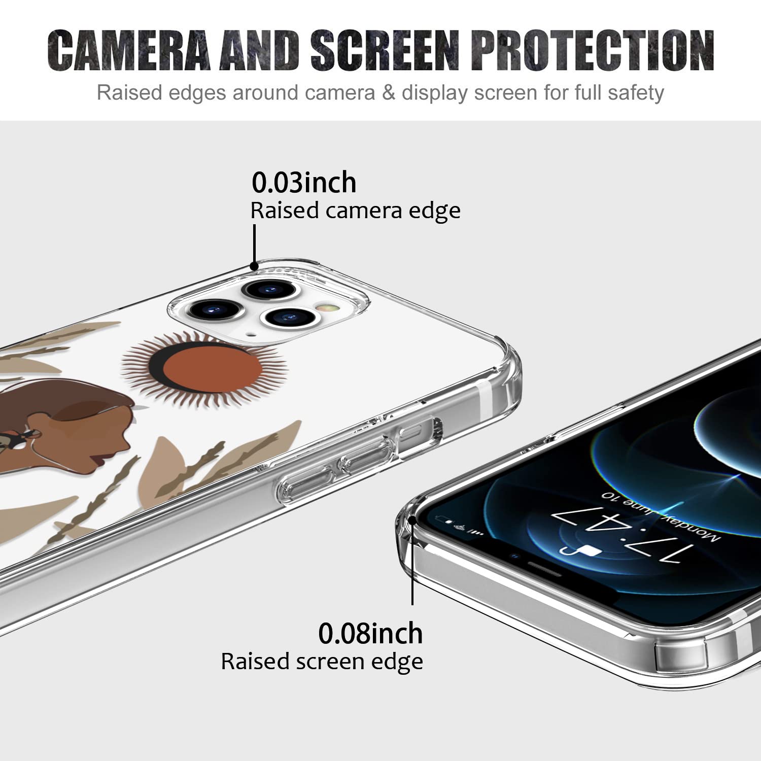 Luhouri Designed For Iphone 12 Pro Max Case With Screen Protector - Crystal Acrylic Clear For Women And Girls - Slim Fit Protect